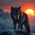 Wolf at Sunset – Digital Art Print