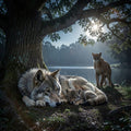 Moonlit Wolves – Forest Rest Digital Art Print