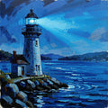 Lighthouse in the Storm — Digital Art Print