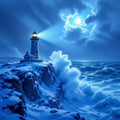 Blue Twilight Lighthouse – Digital Art Print