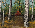 Autumn Birch Forest – Original Acrylic Painting Digital Art Print