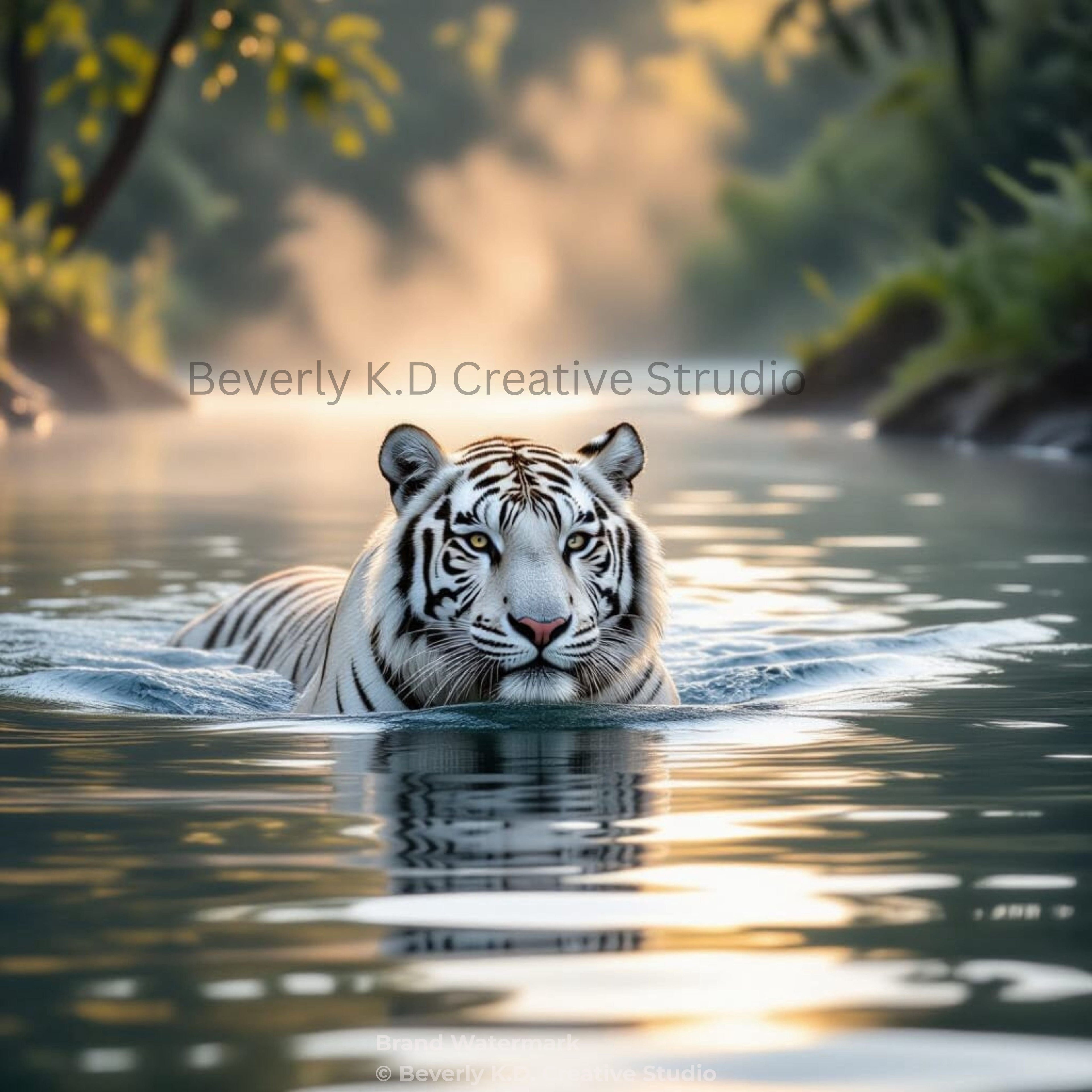 White Tiger River — Digital Art Print