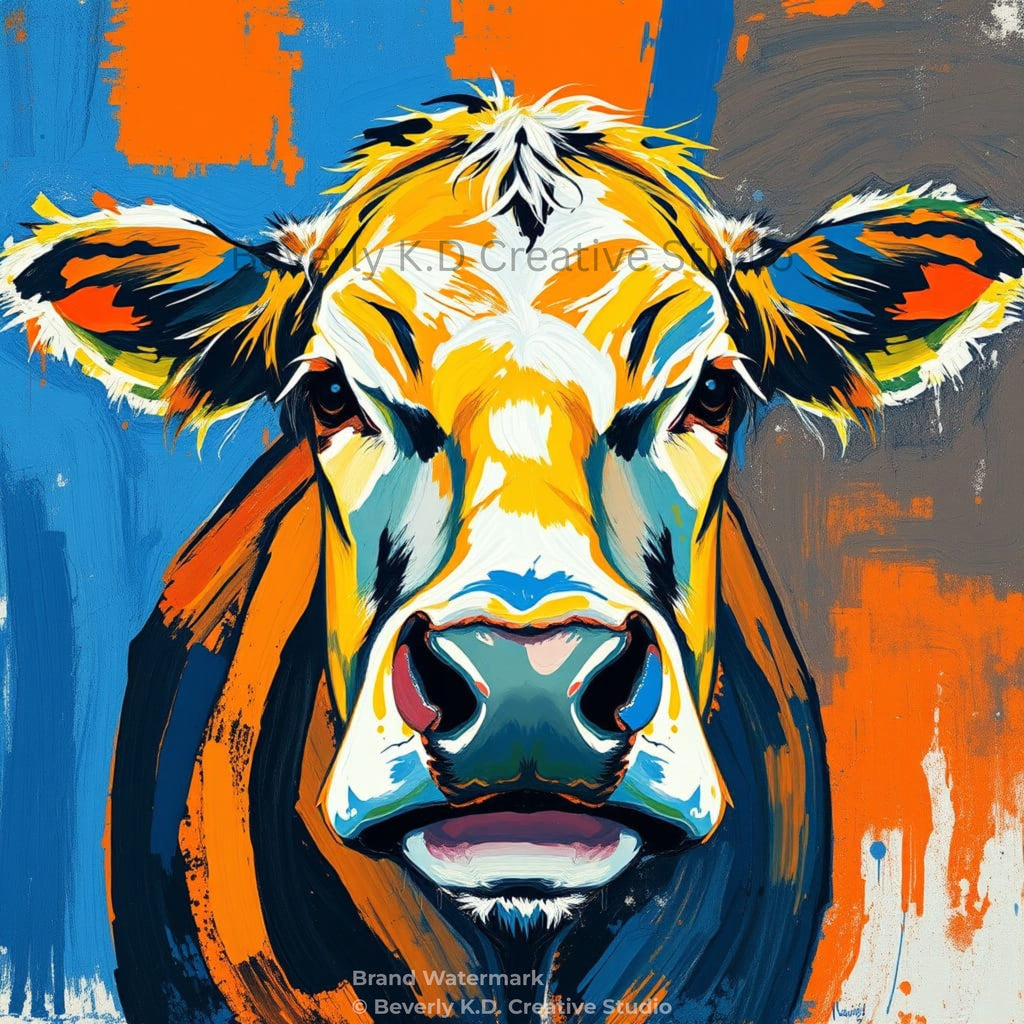 Abstract Cow Portrait