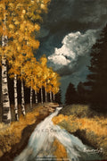 Golden Birch Road – Autumn Landscape Wall Art Instant Download