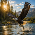 Bald Eagle Diving for the Catch – Wildlife Wall Art Instant Download