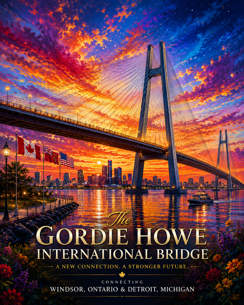 Gordie Howe International Bridge – Art Print Edition | Digital Download
