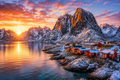 Golden Hour Over Lofoten – Norway Landscape Wall Art Instant Download