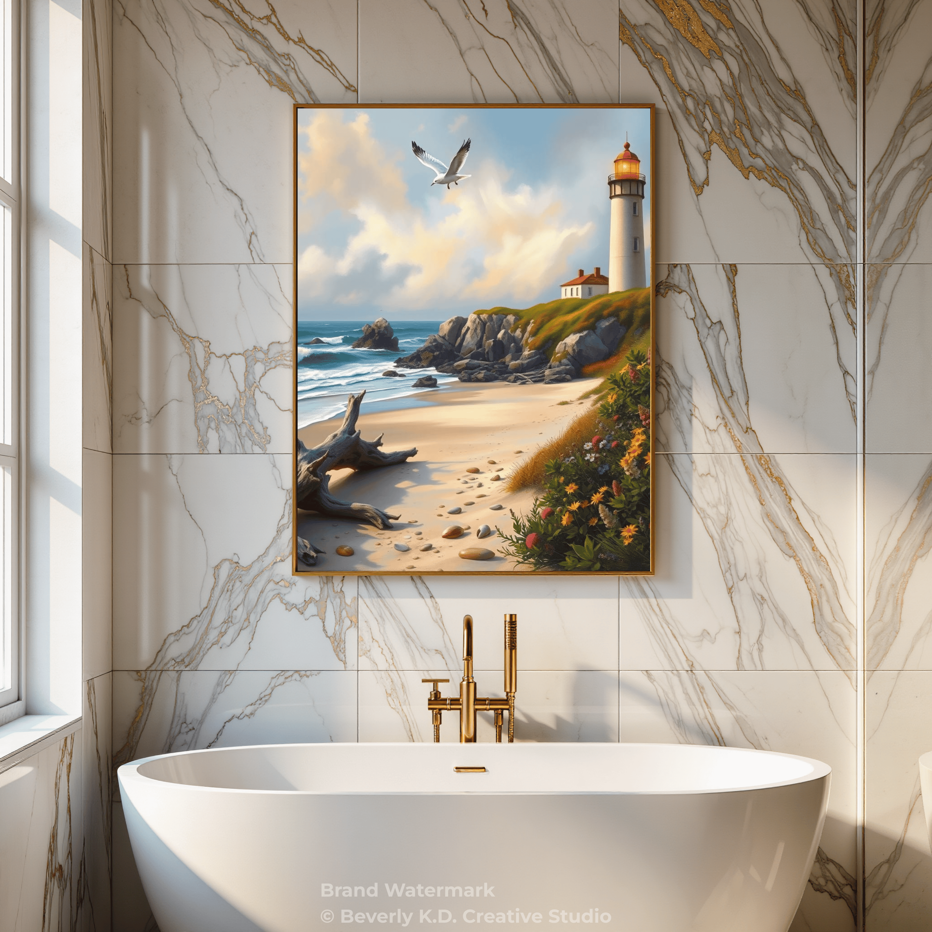 Lighthouse on a Flowering Hill