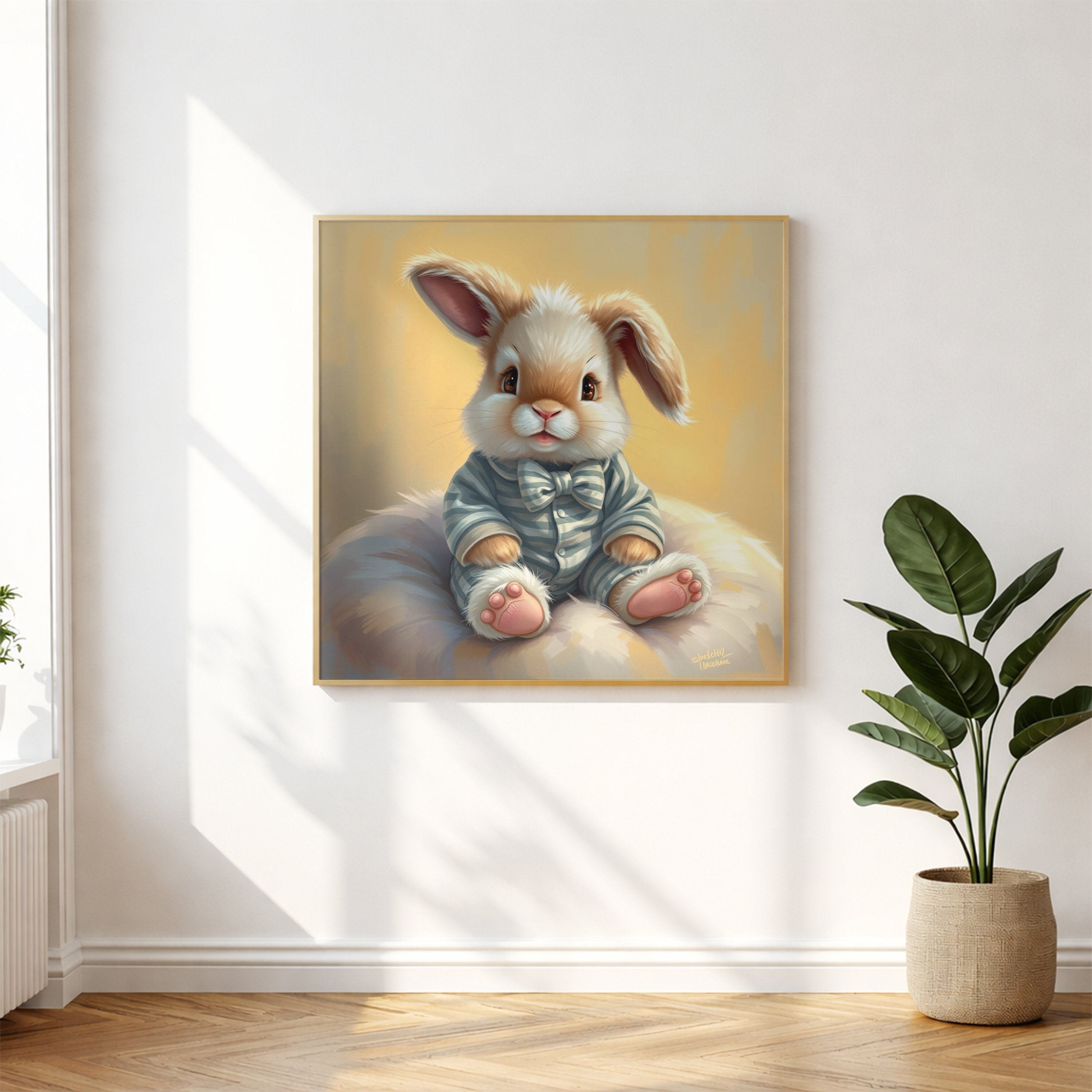 Bunny on a Cloud - Digital Art Print