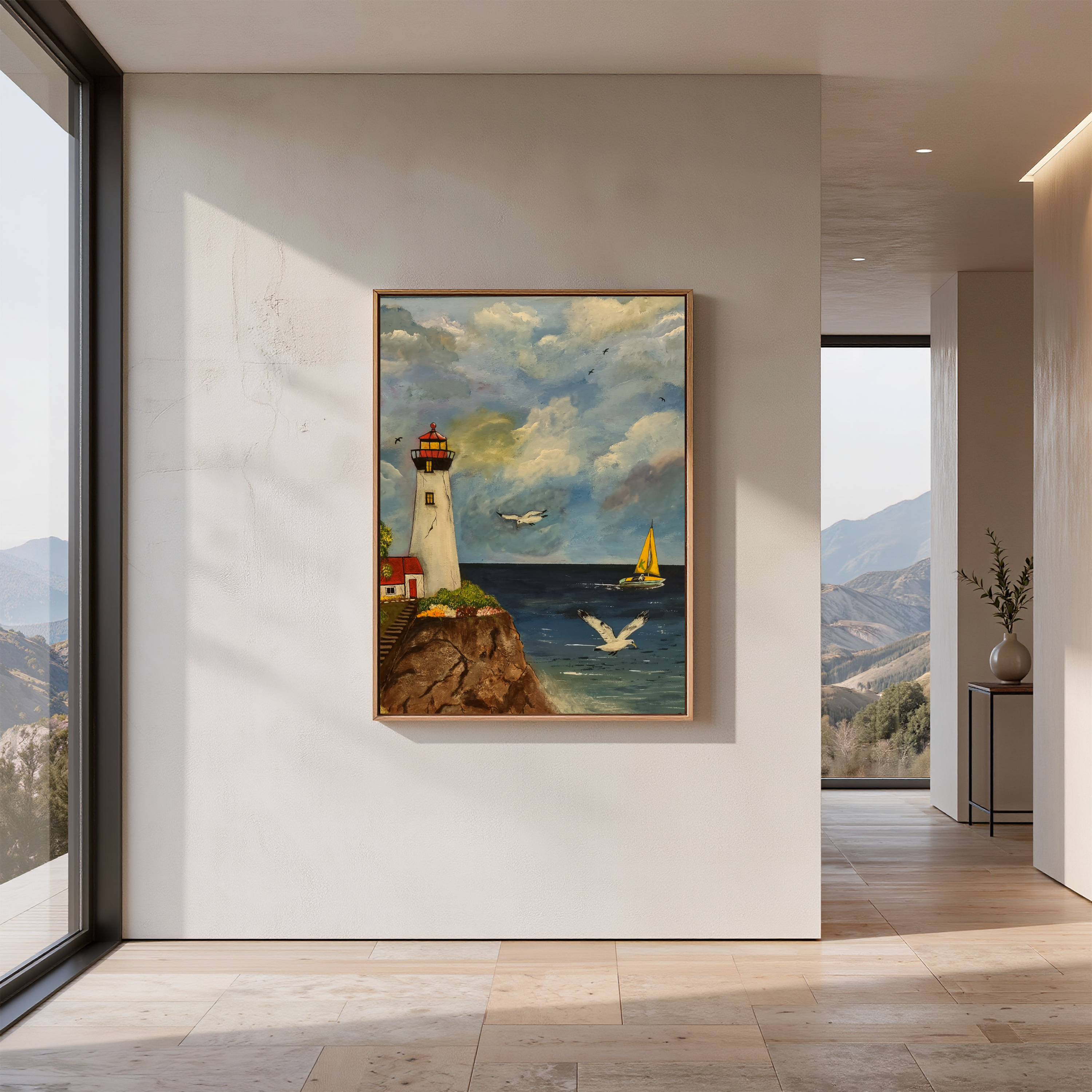 Beacon of Serenity – Lighthouse Coastal Wall Art Instant Download
