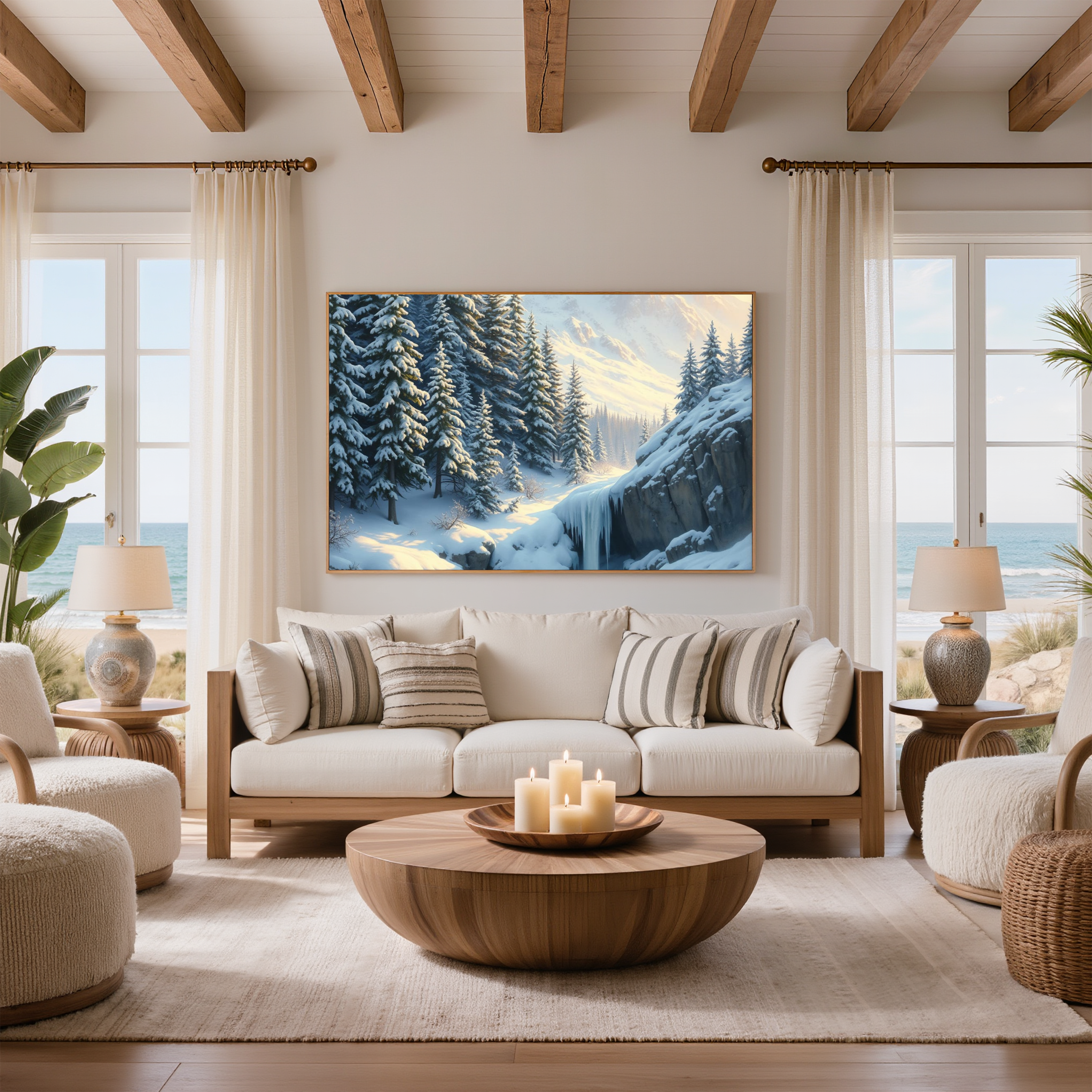 Majestic Snowy Mountain Retreat
