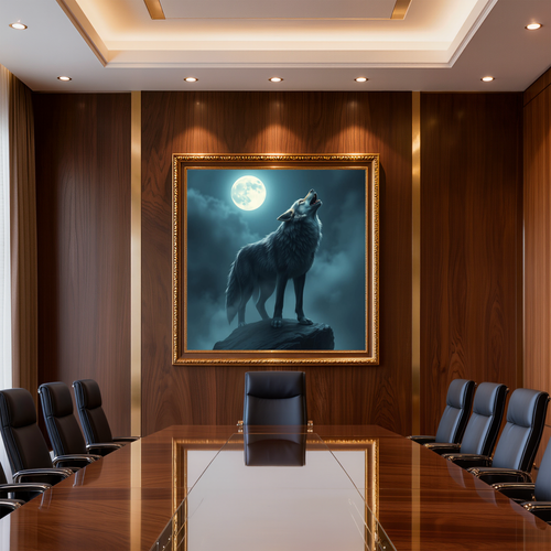 Blue Moon Wolf Digital Art Print