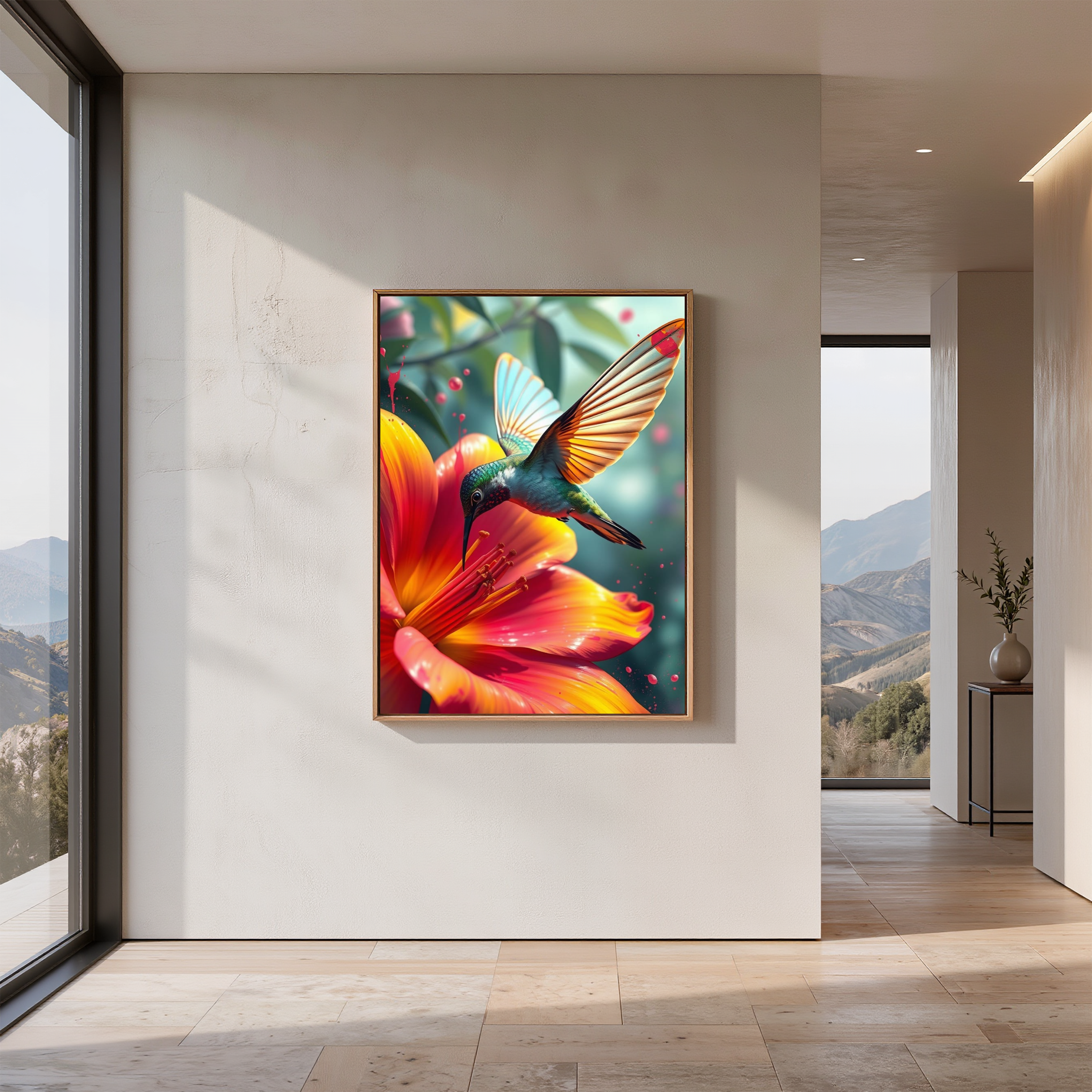 Hummingbird and Orange Flower