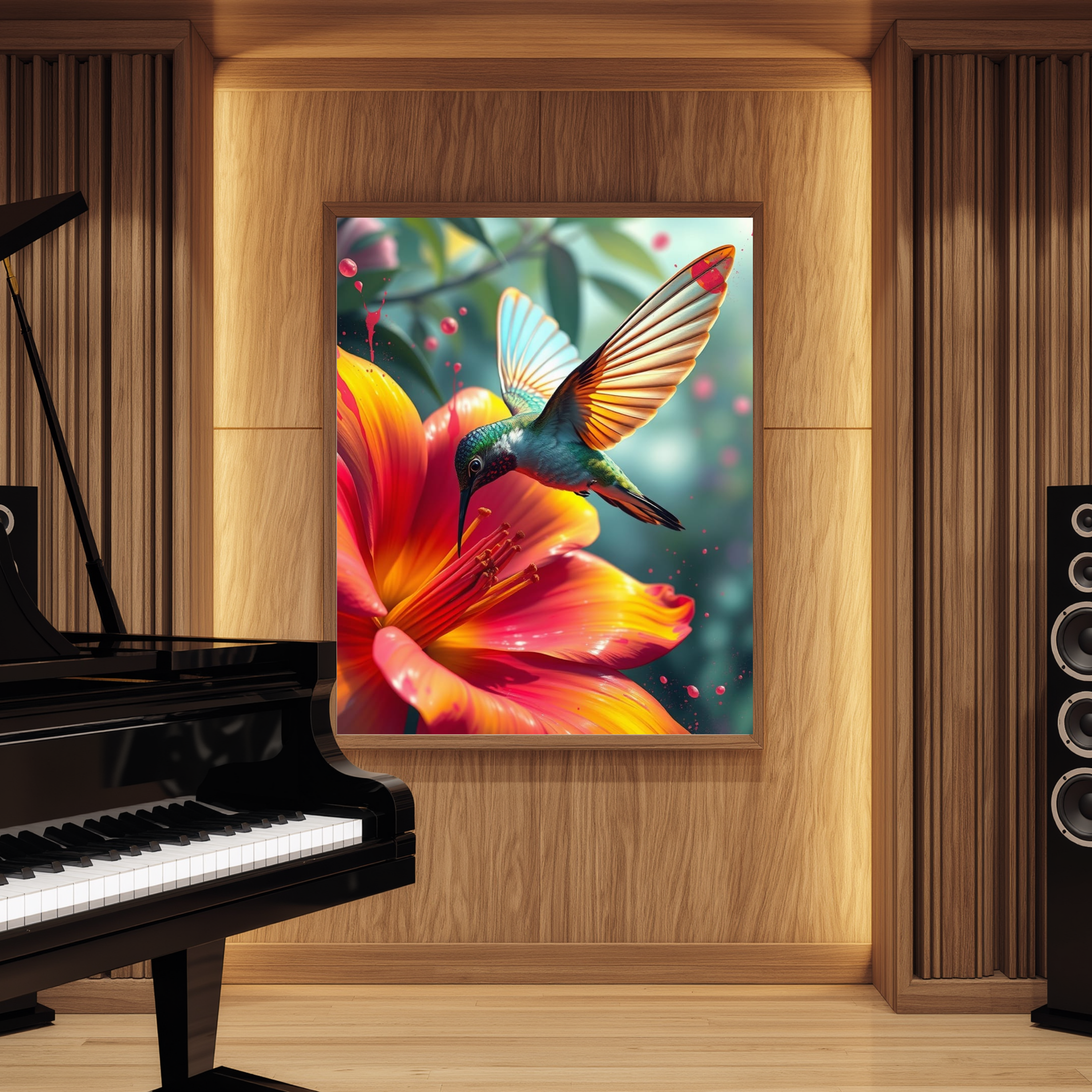 Hummingbird and Orange Flower