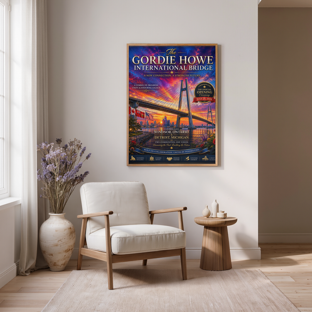 Gordie Howe International Bridge – Commemorative Art Print | Digital Download