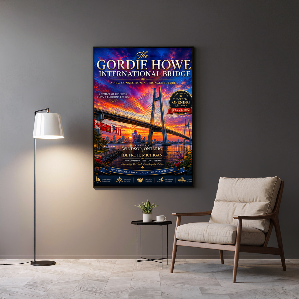 Gordie Howe International Bridge – Commemorative Art Print | Digital Download