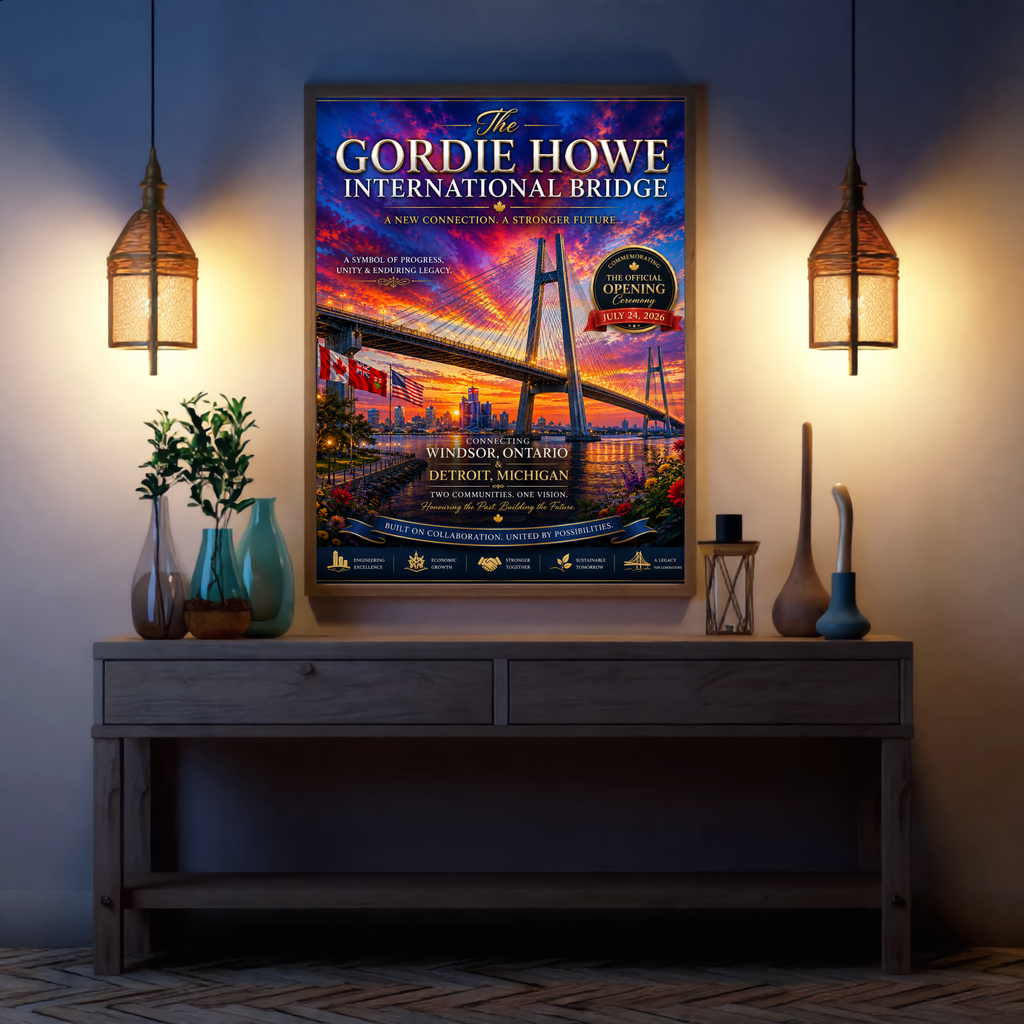 Gordie Howe International Bridge – Commemorative Art Print | Digital Download