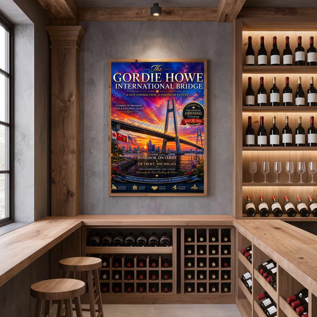 Gordie Howe International Bridge – Commemorative Art Print | Digital Download