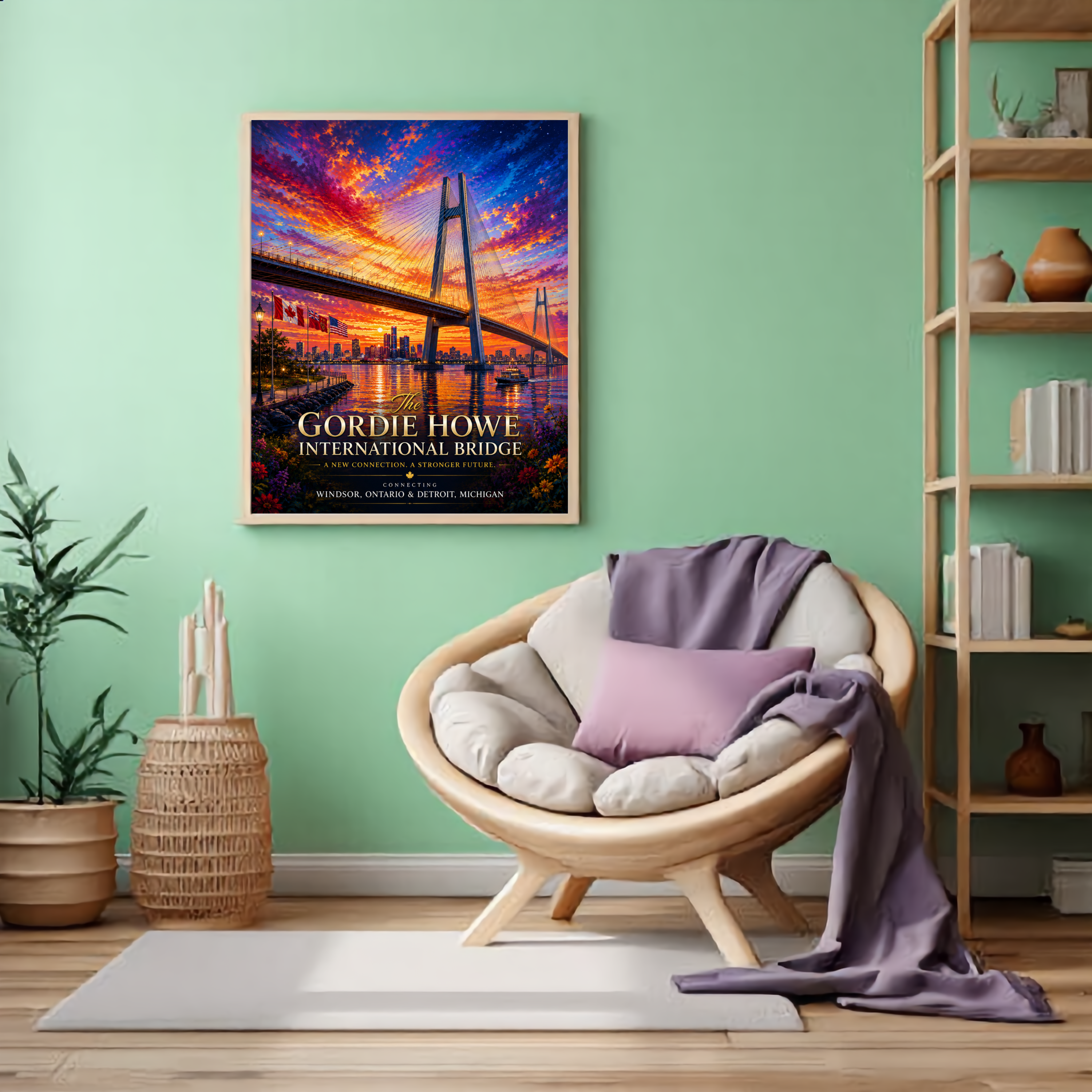 Gordie Howe International Bridge – Art Print Edition | Digital Download