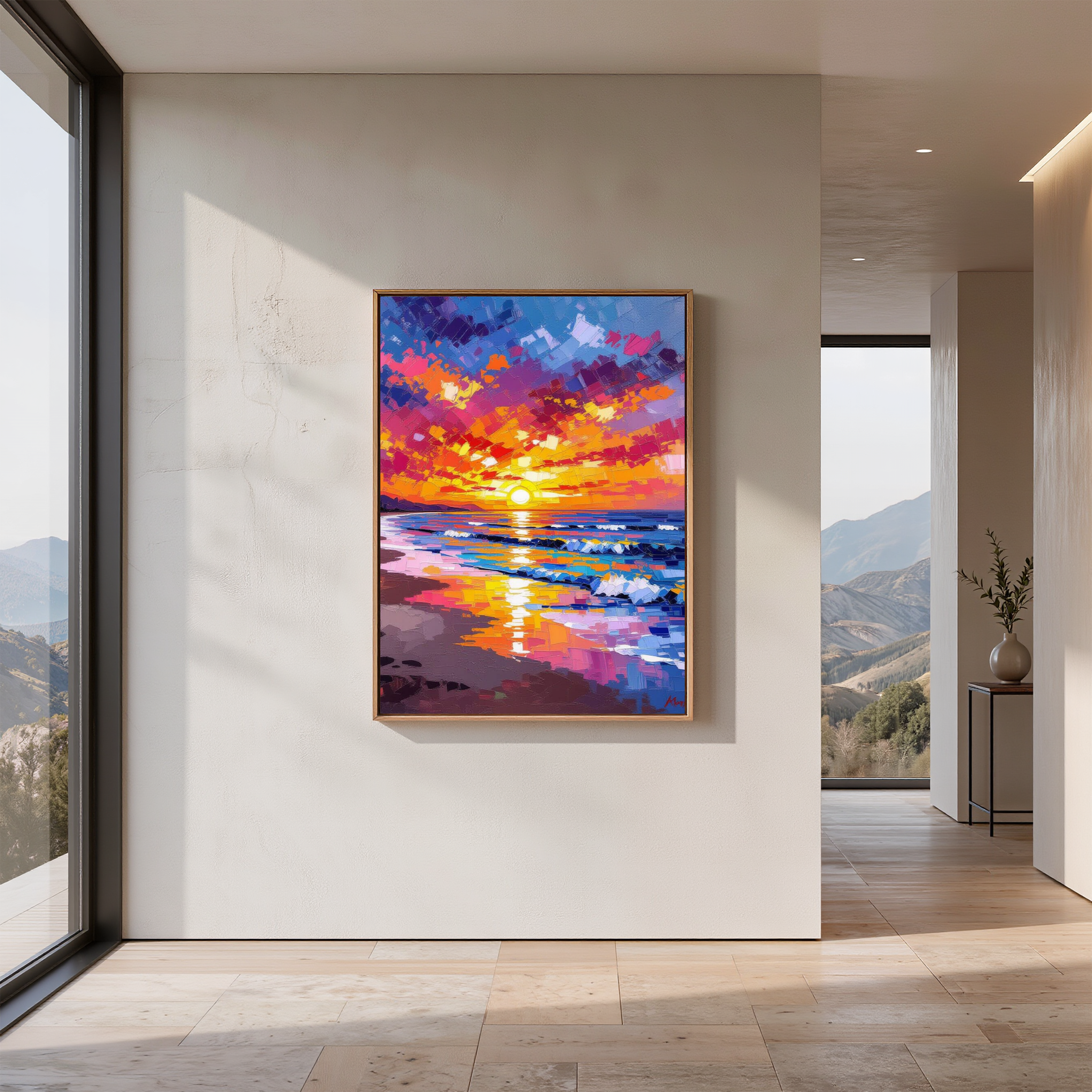 Coastal Sunset – Shell Beach Ocean Digital Art Print