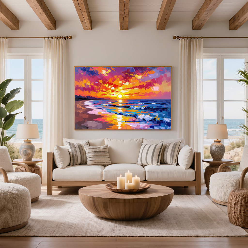 Coastal Sunset – Shell Beach Ocean Digital Art Print