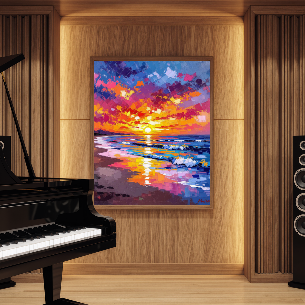 Coastal Sunset – Shell Beach Ocean Digital Art Print