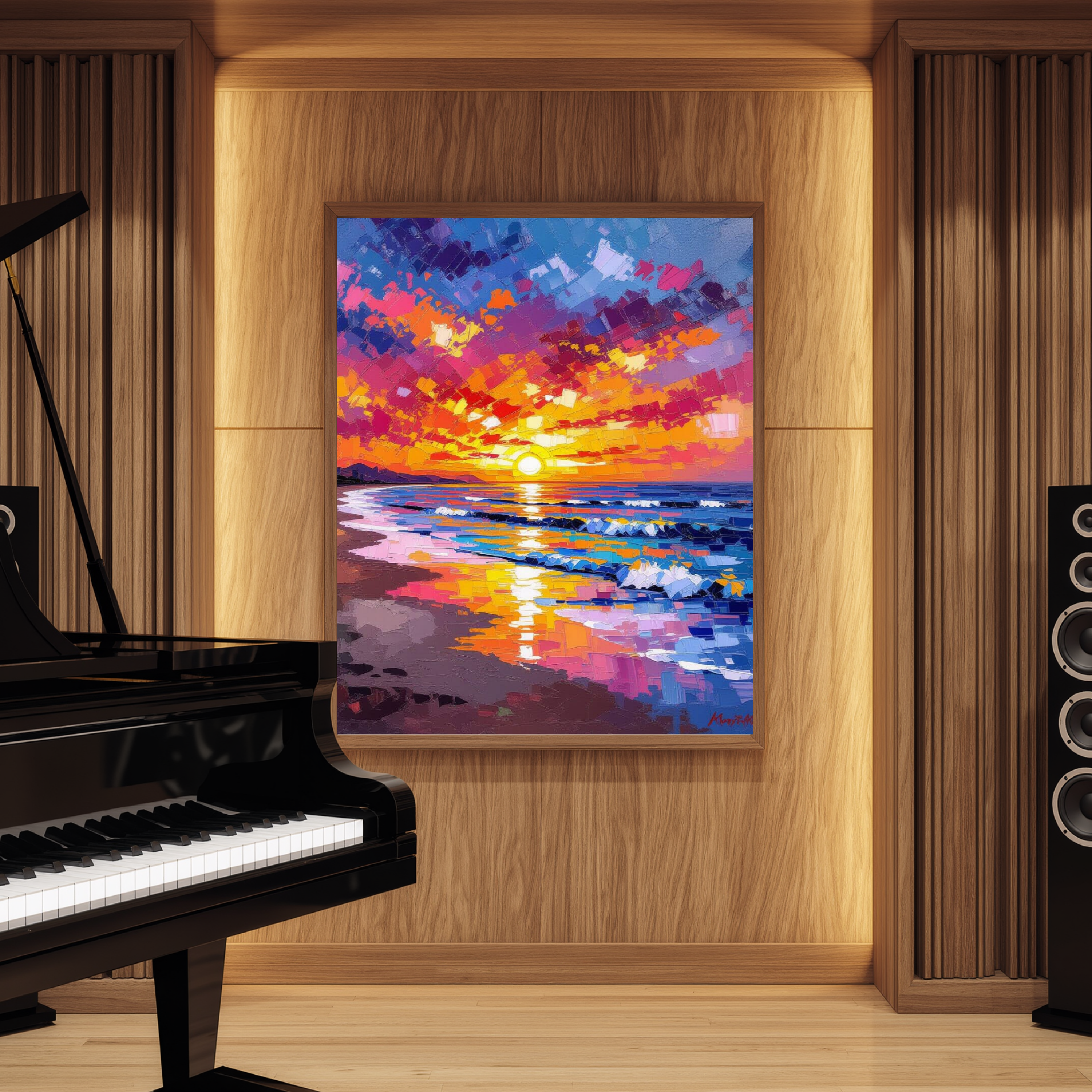 Coastal Sunset – Shell Beach Ocean Digital Art Print
