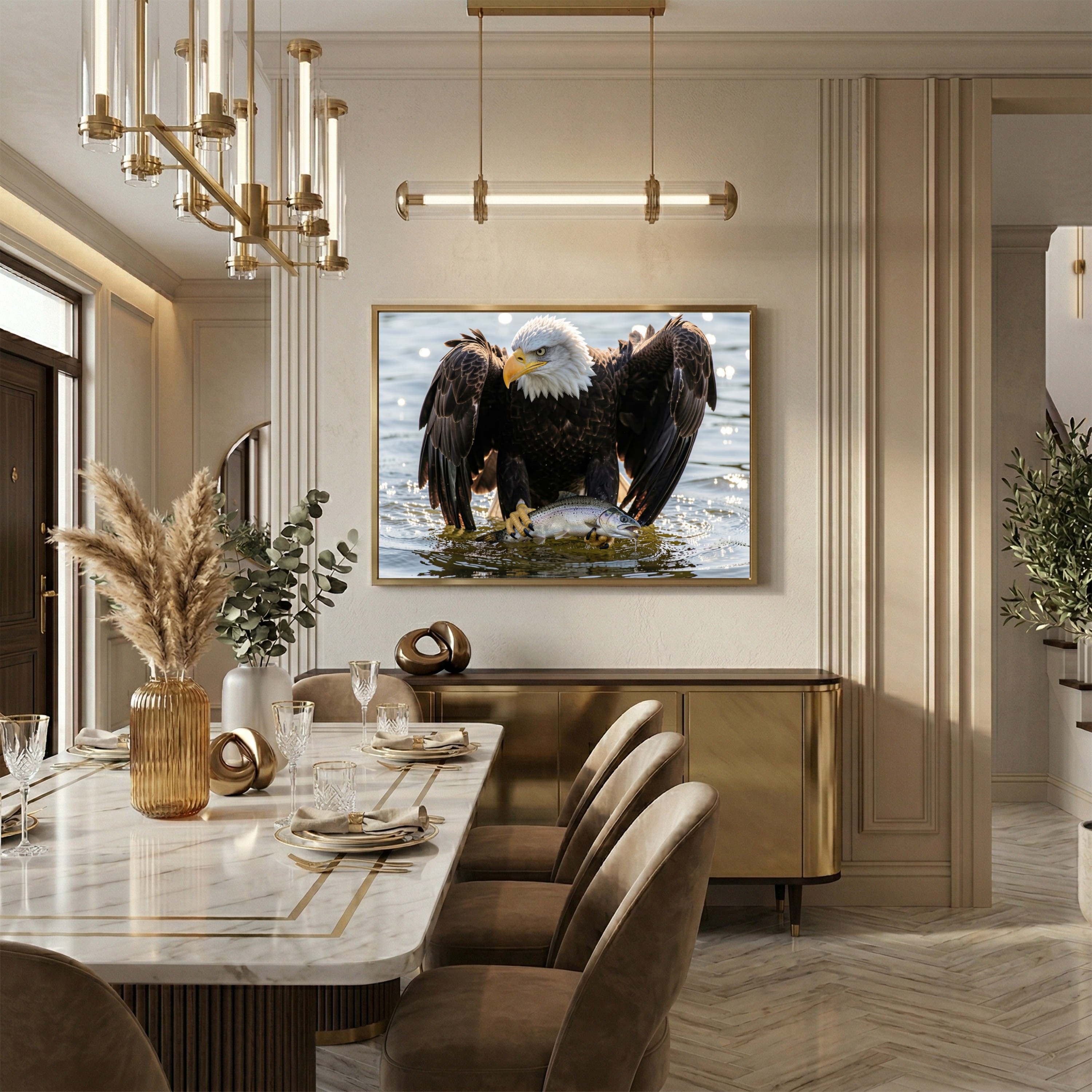 Bald Eagle Fishing — Wildlife Digital Art Print