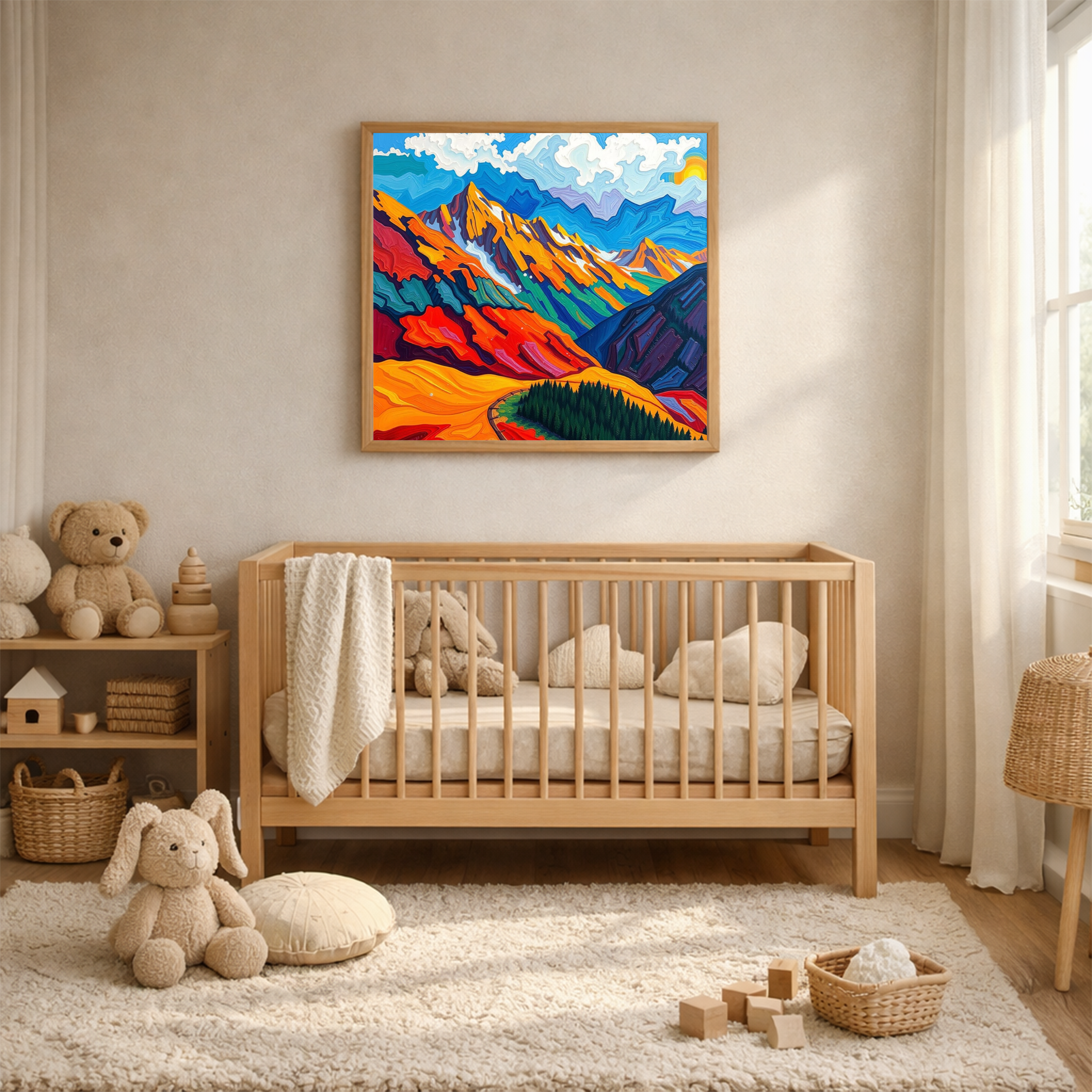 Mountain Valley in Colour — Digital Art Print