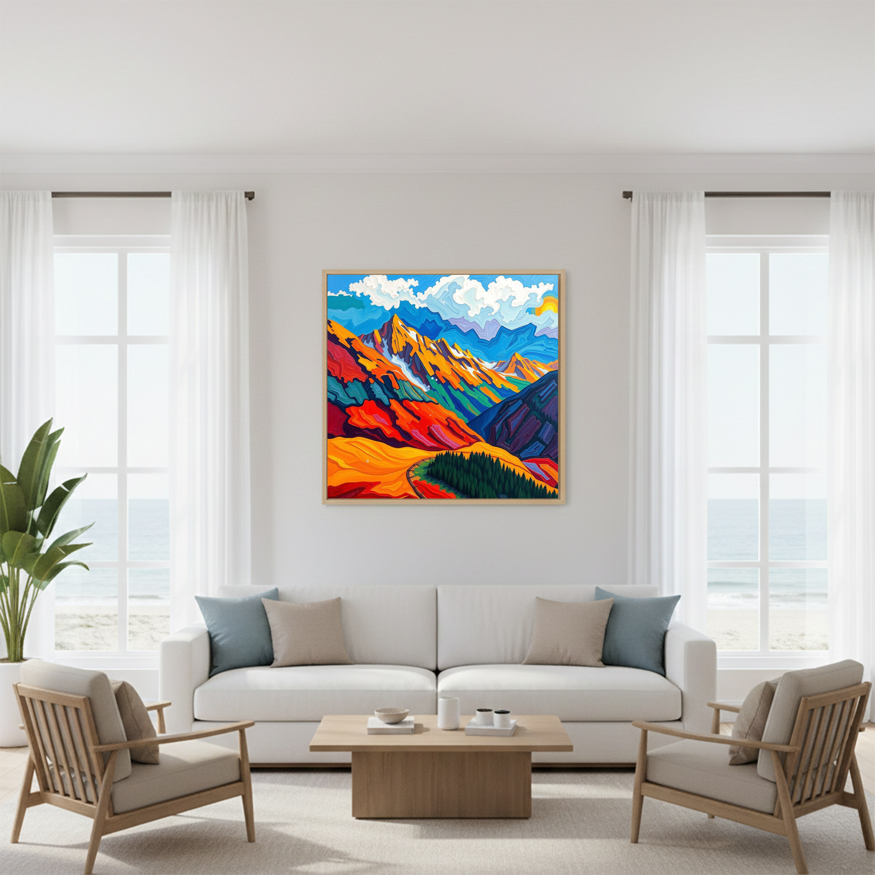 Mountain Valley in Colour — Digital Art Print