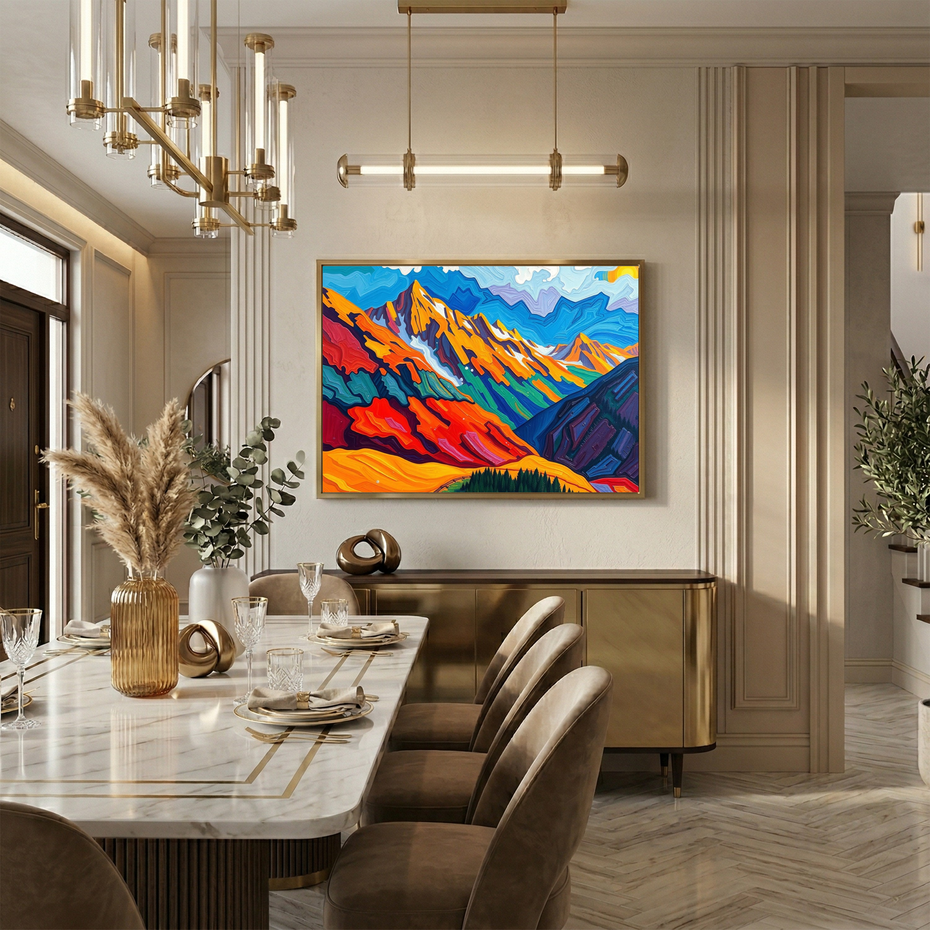 Mountain Valley in Colour — Digital Art Print