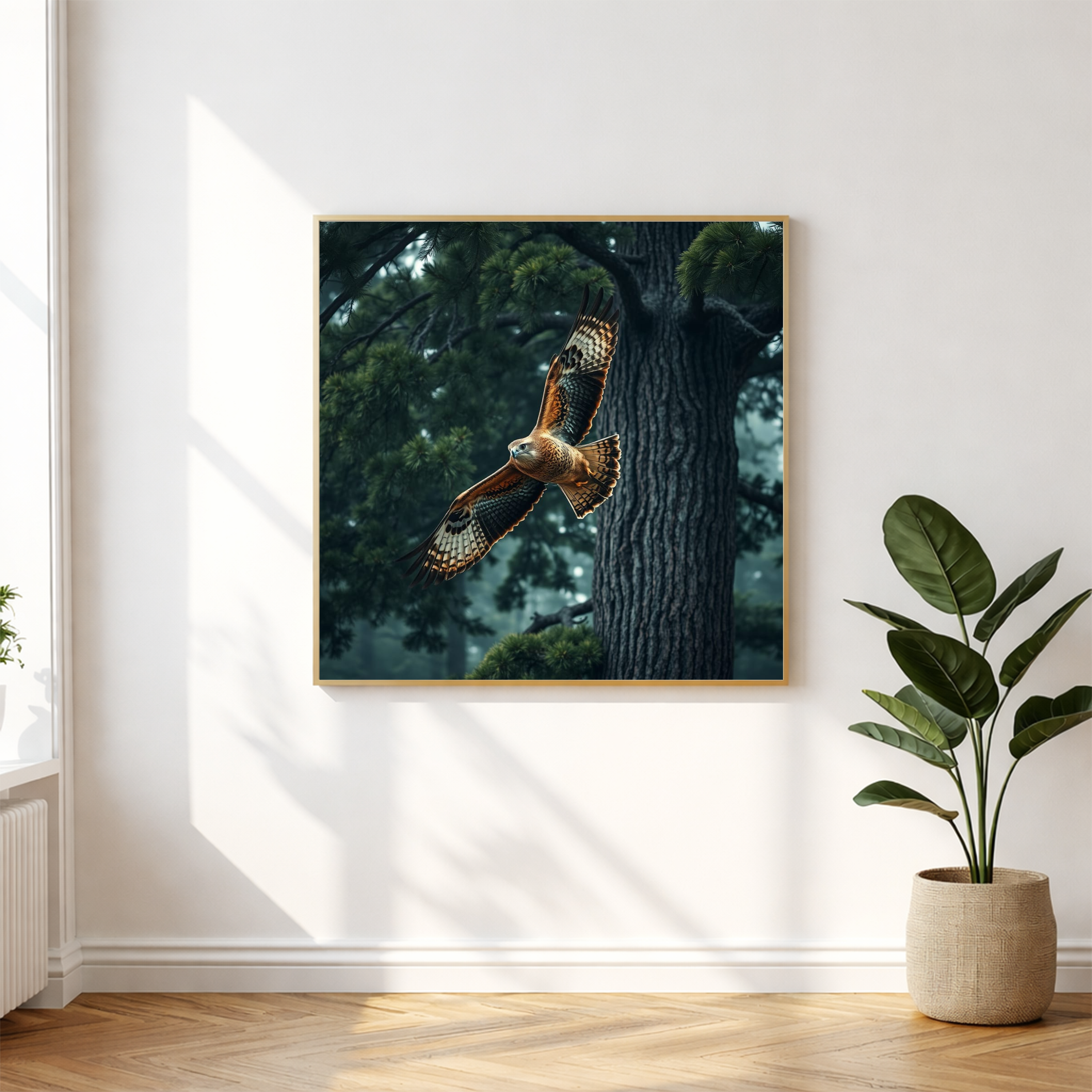 Red-Tailed Hawk in Flight — Wildlife Digital Art Print