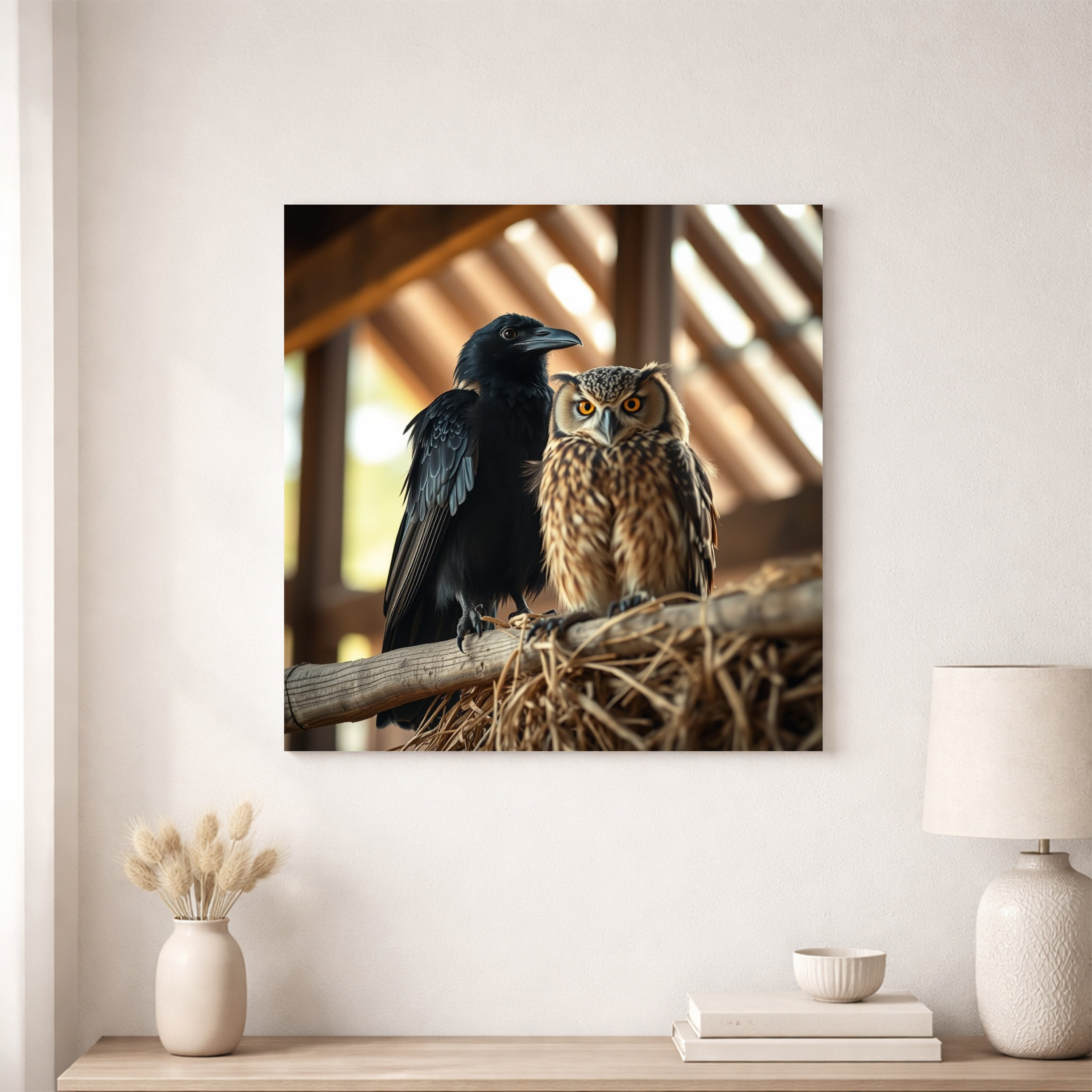 Raven & Owl — Digital Art Print