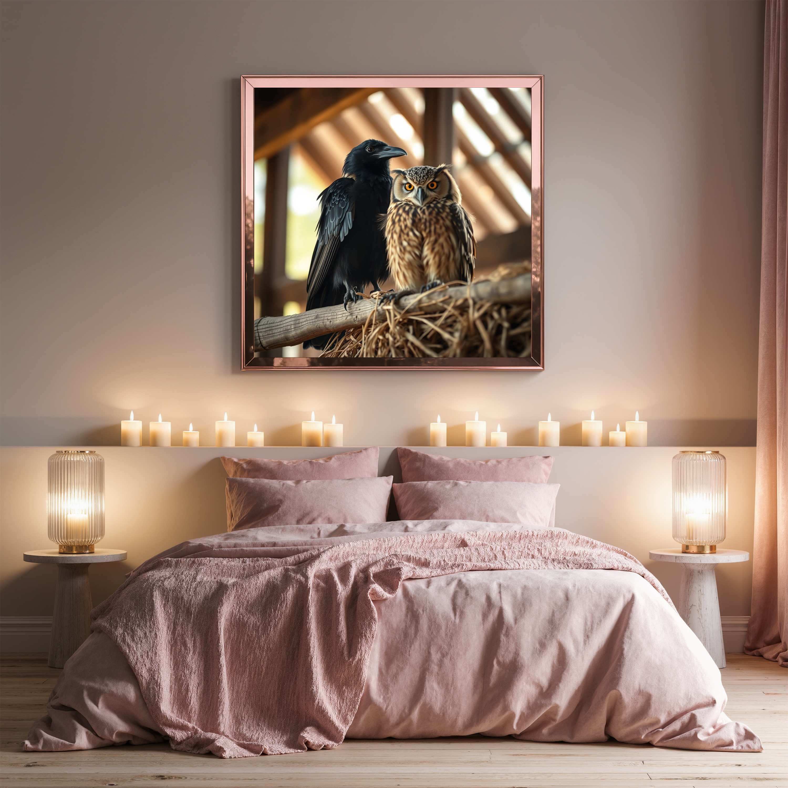 Raven & Owl — Digital Art Print