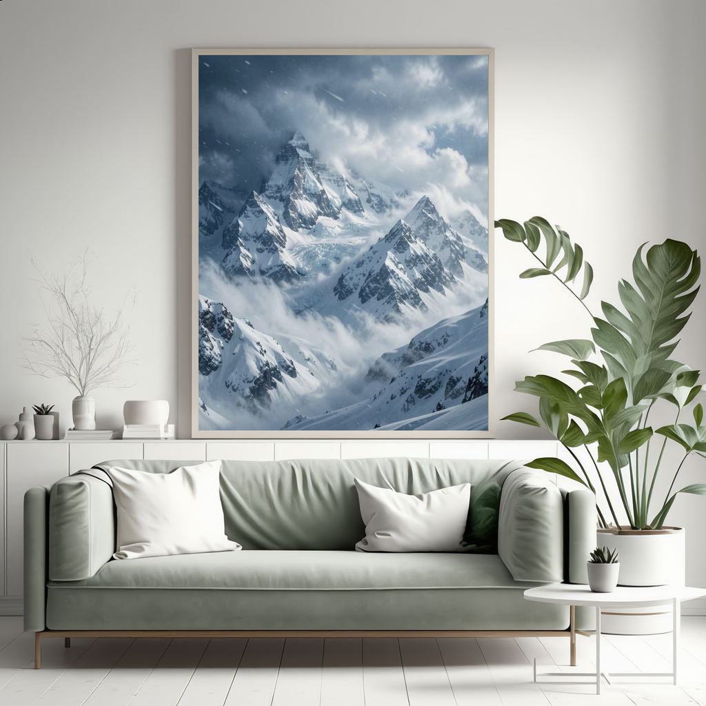 Alpine Peaks – Mountain Storm Digital Art Print