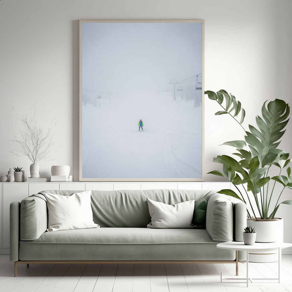Whiteout – Lone Figure in a Blizzard Digital Art Print