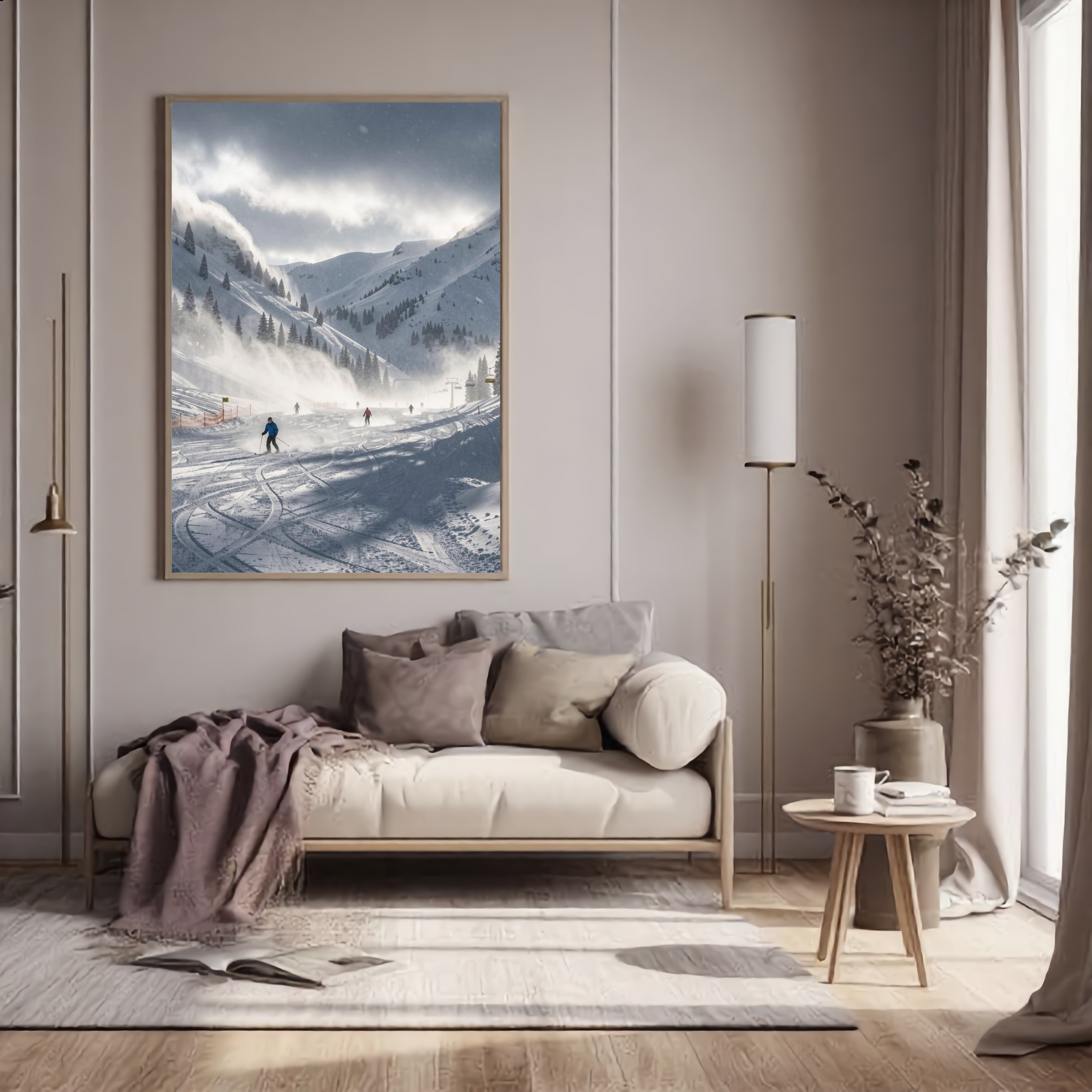 Storm on the Slopes – Winter Ski Digital Art Print