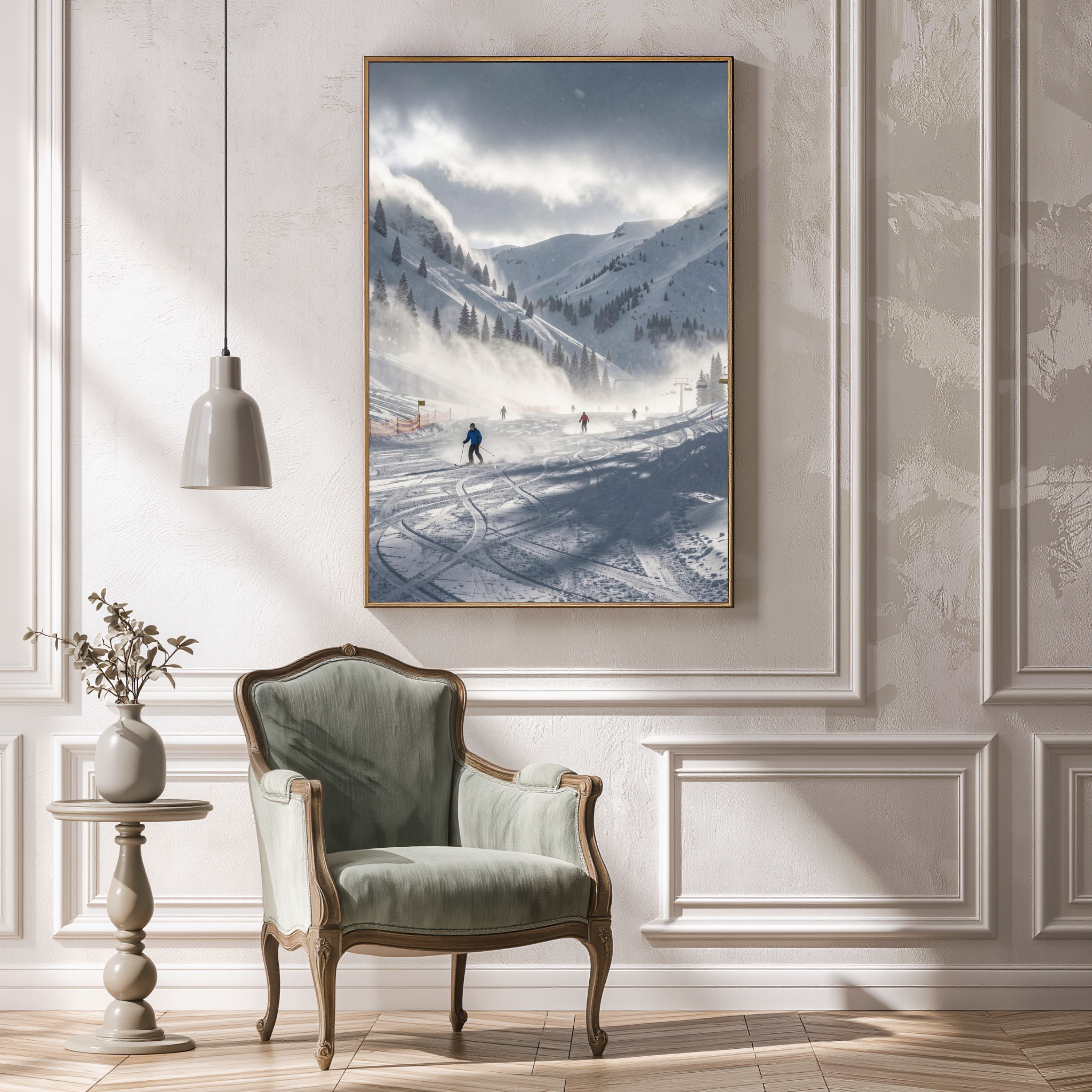Storm on the Slopes – Winter Ski Digital Art Print