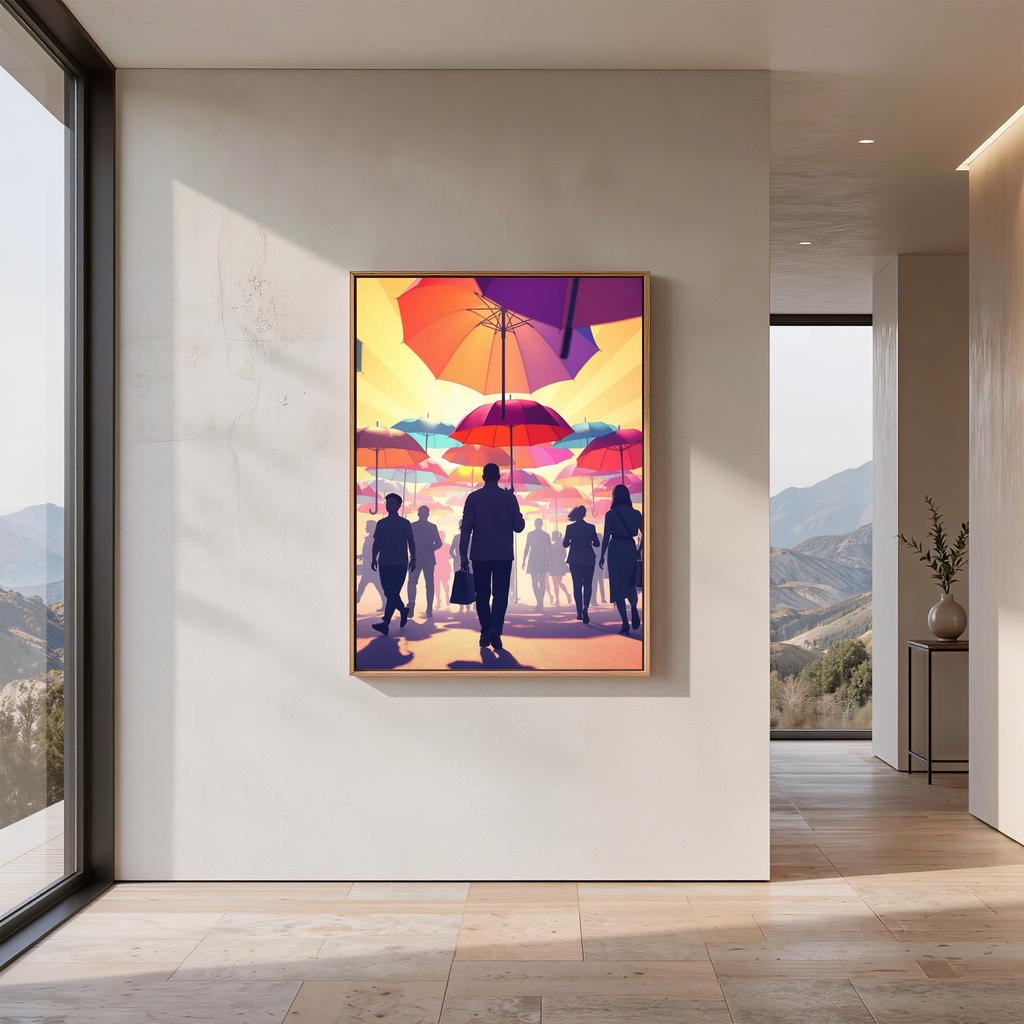Umbrella Street — Digital Art Print