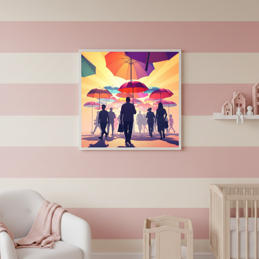 Umbrella Street — Digital Art Print