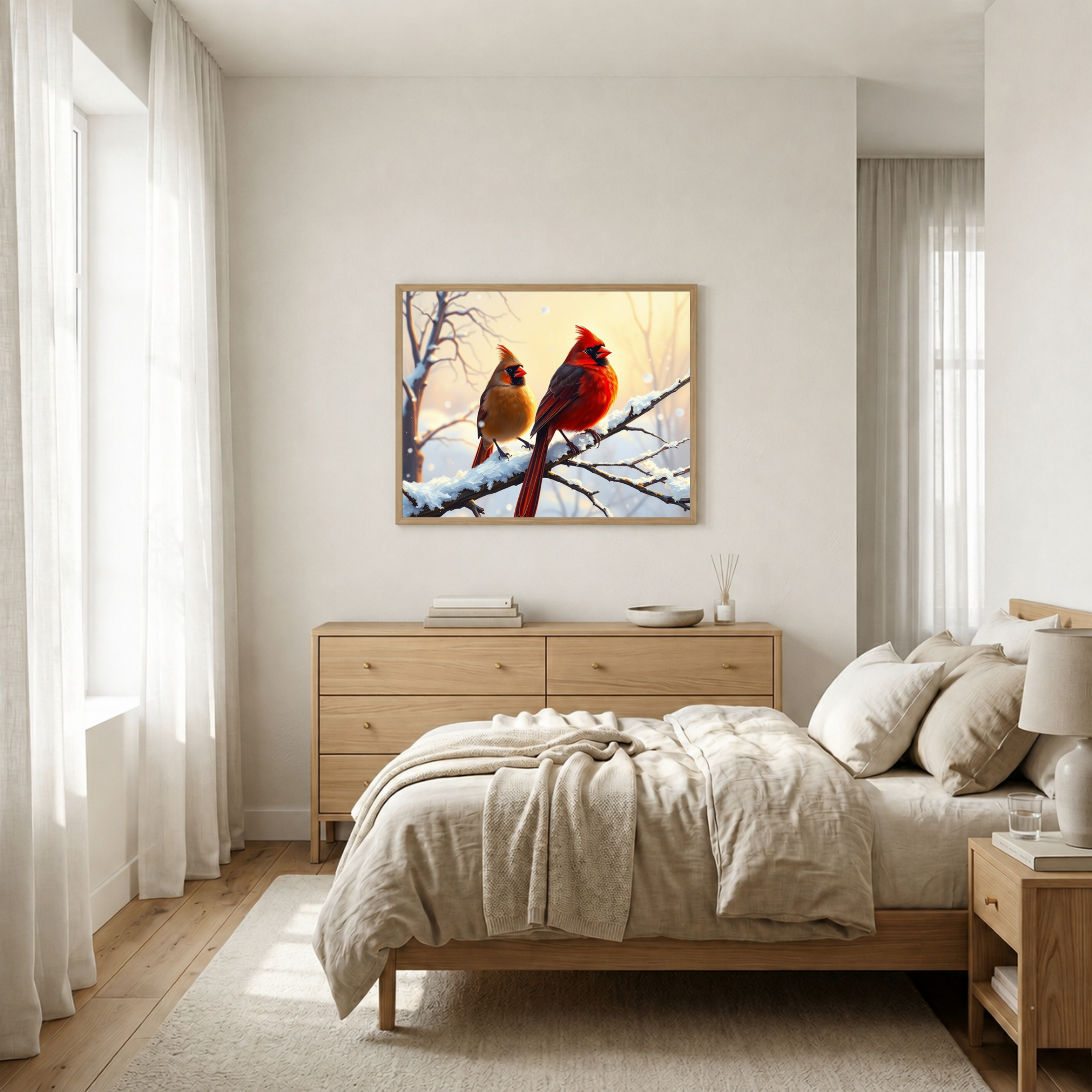 Winter Cardinals — Digital Art Print