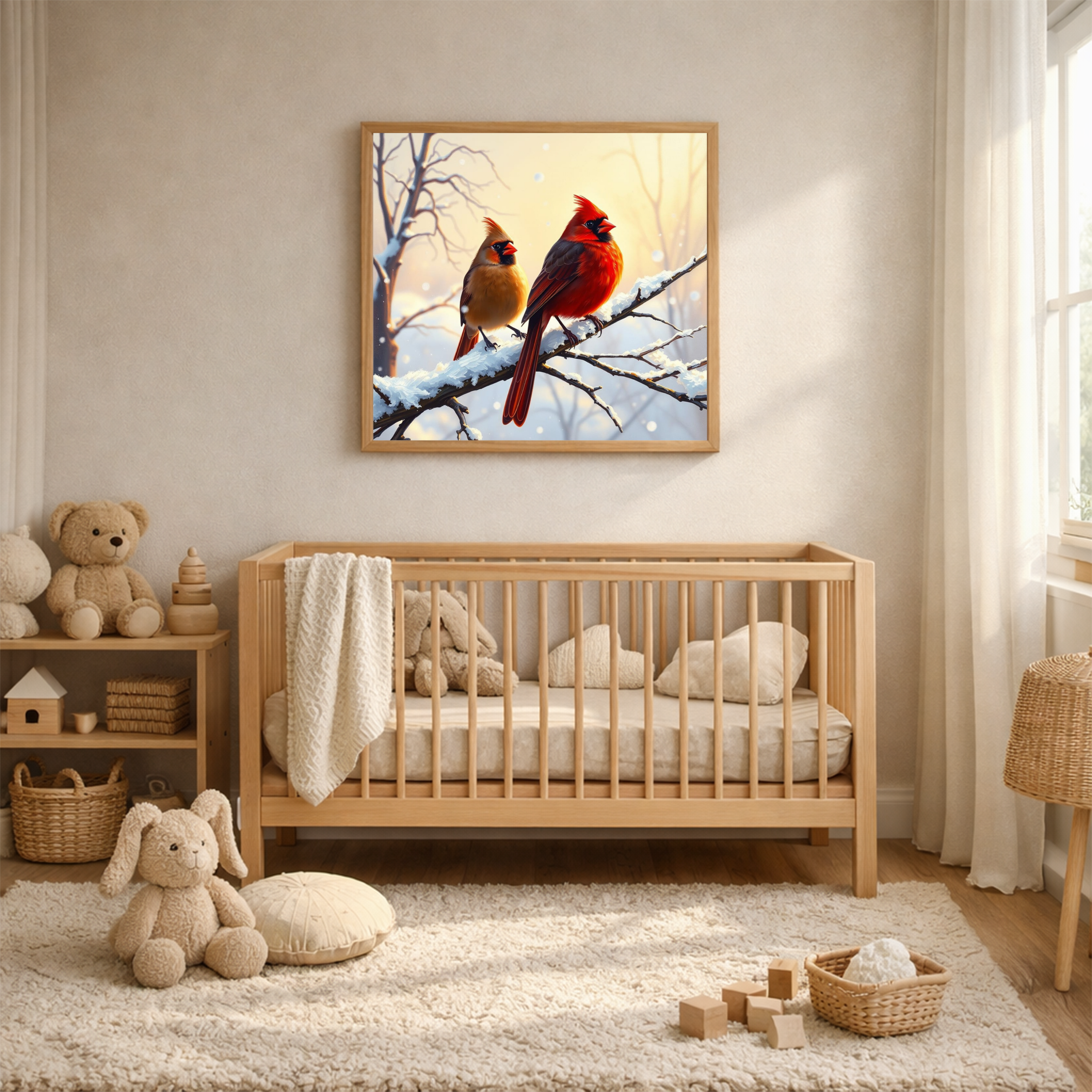 Winter Cardinals — Digital Art Print