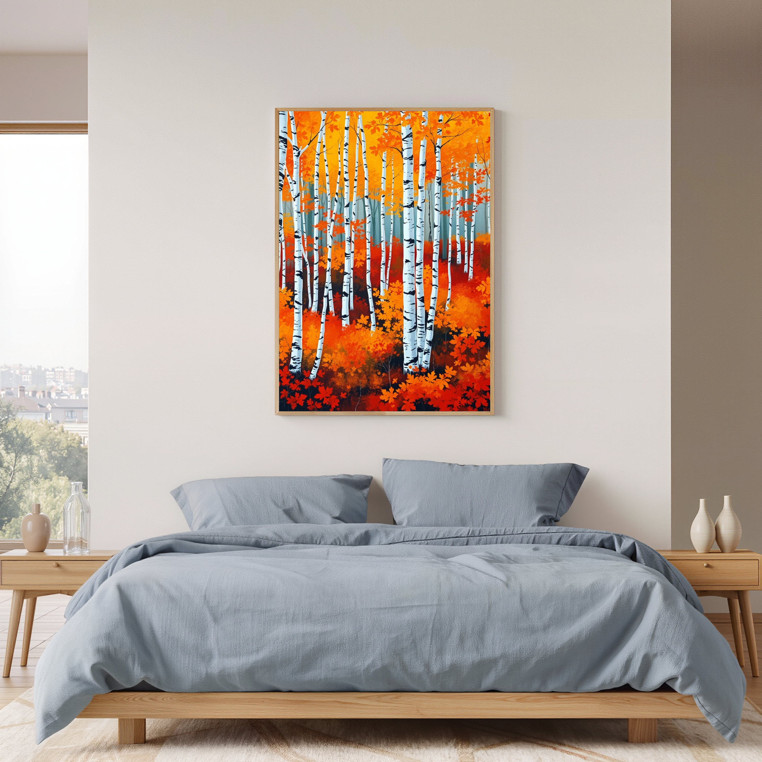 Autumn Birch Forest — Digital Art Print