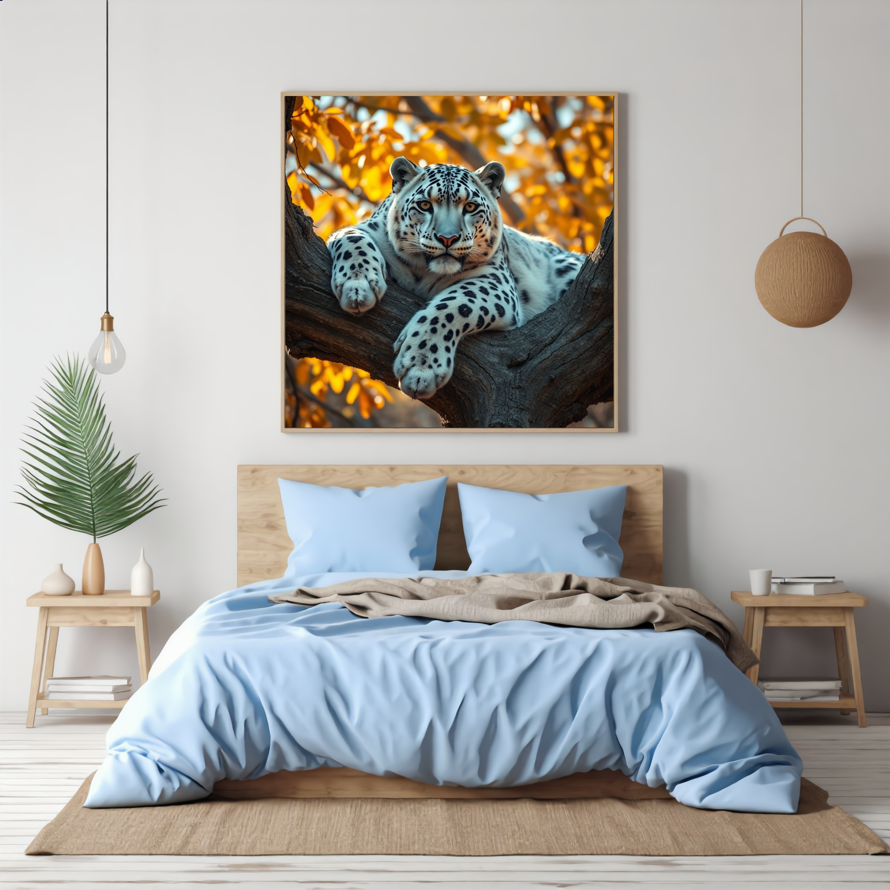 Golden Autumn Snow Leopard