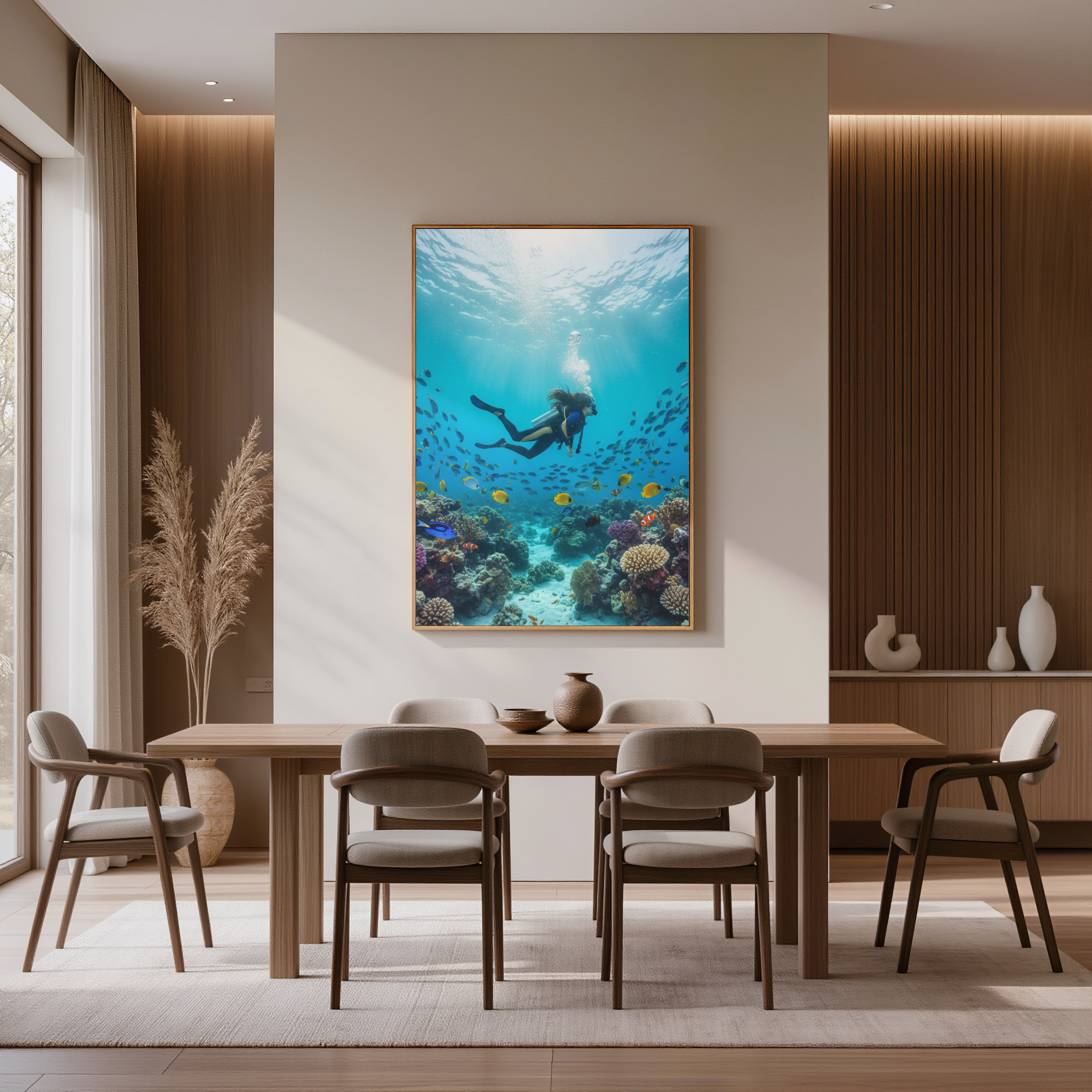Ocean Depths Explorer – Scuba Diver & Tropical Fish Wall Art Instant Download