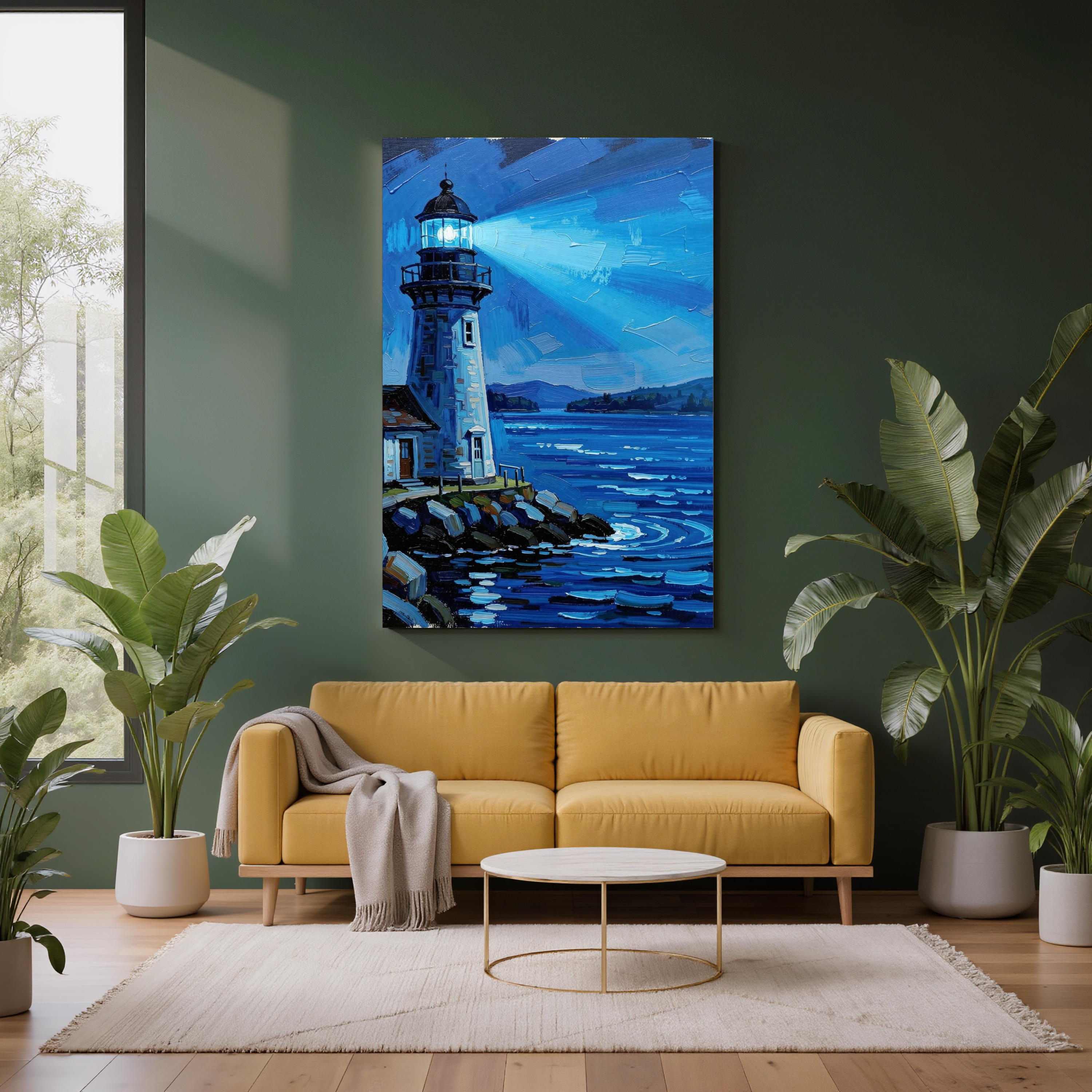 Lighthouse in the Storm — Digital Art Print