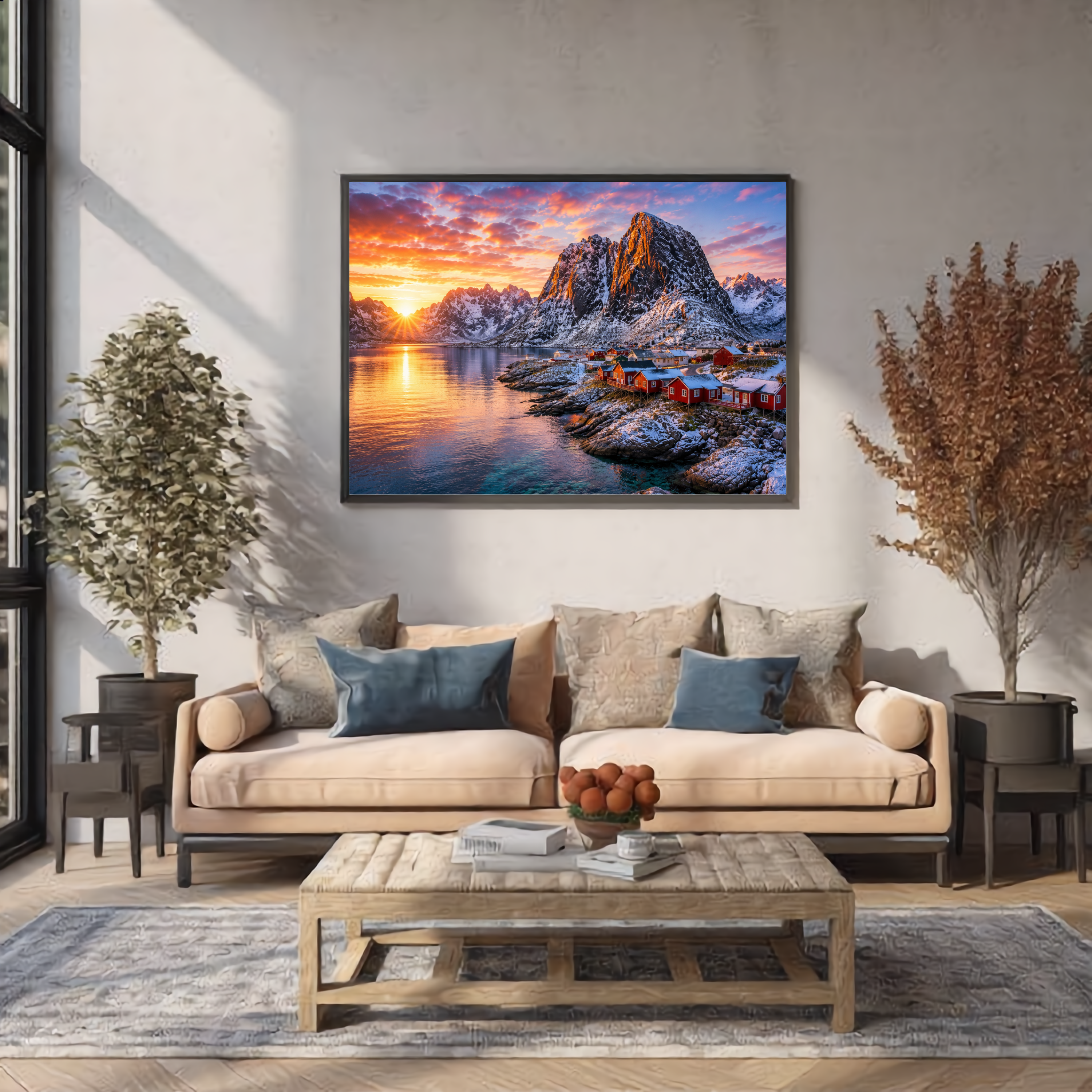 Golden Hour Over Lofoten – Norway Landscape Wall Art Instant Download