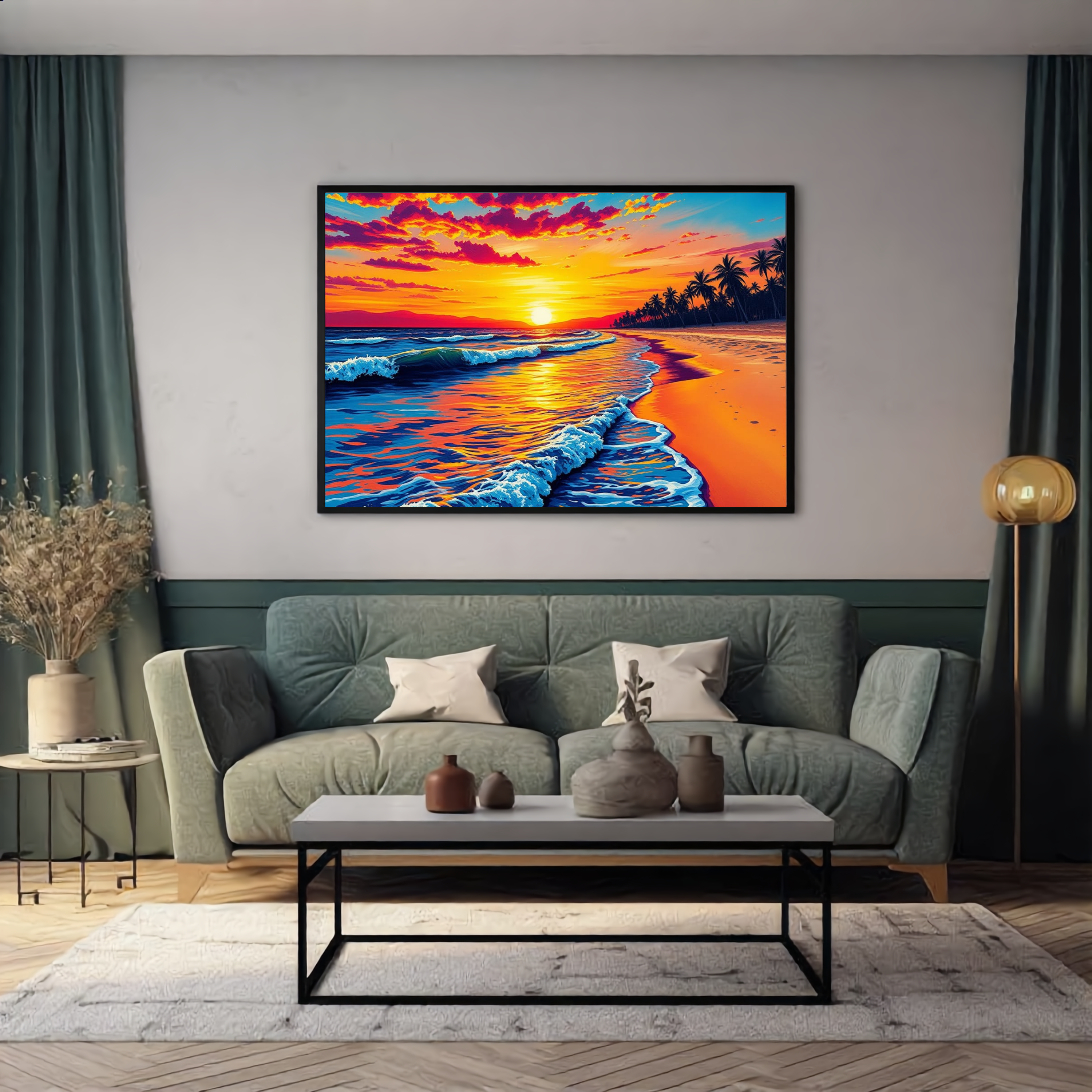 Tropical Beach Sunset — Digital Art Print