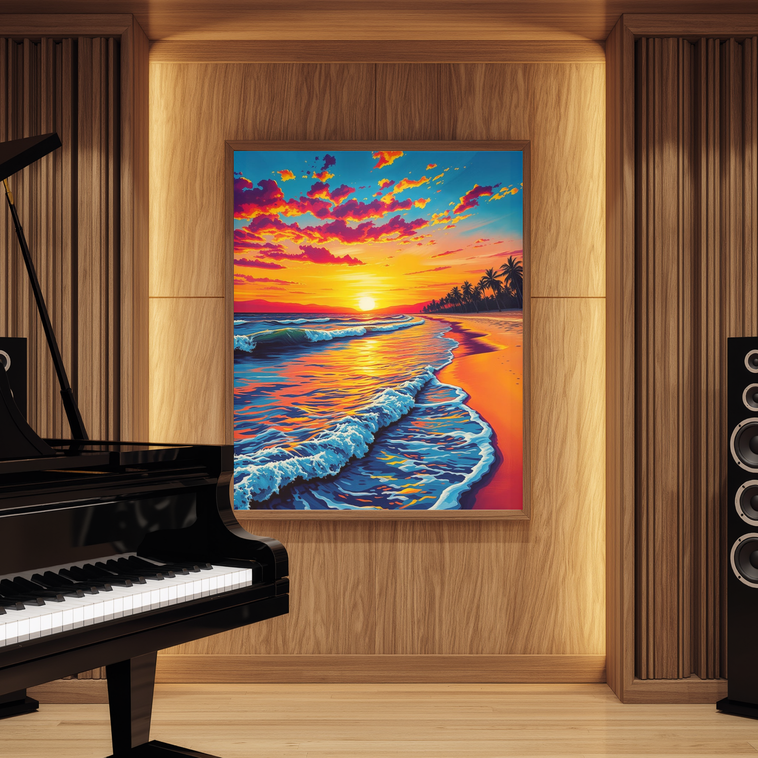 Tropical Beach Sunset — Digital Art Print