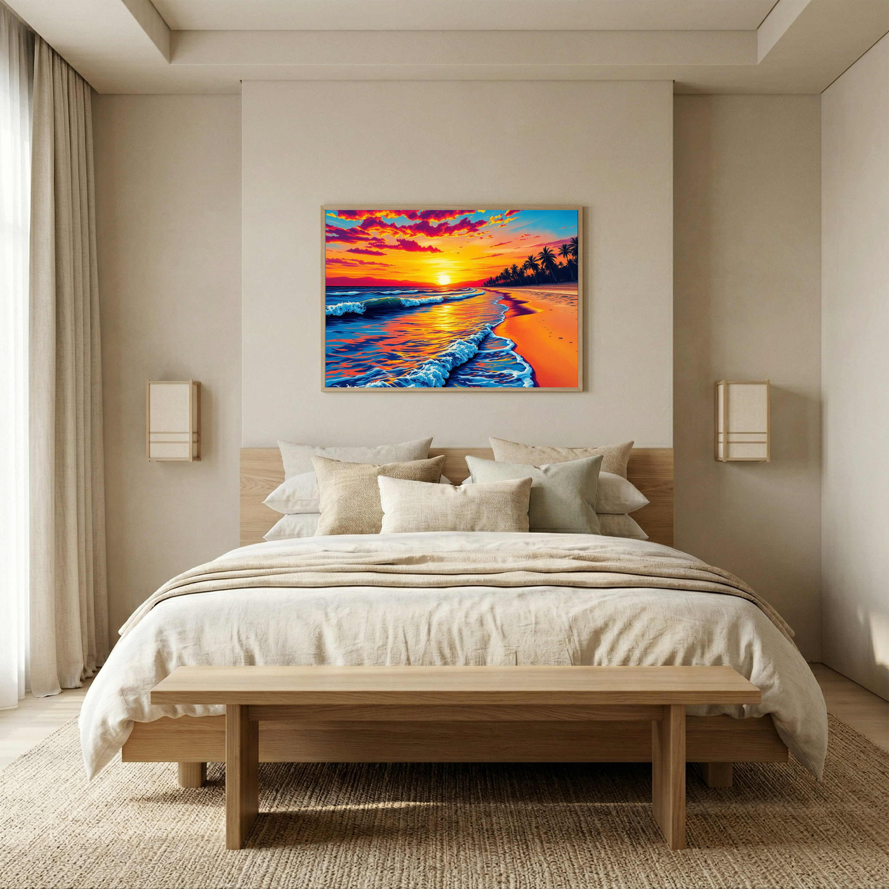 Tropical Beach Sunset — Digital Art Print